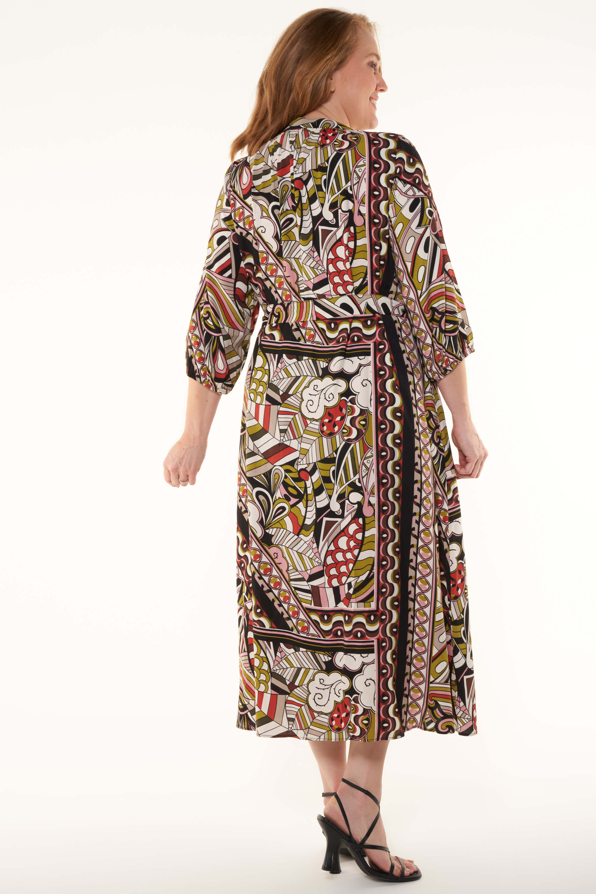 Vestido midi con estampado  image number 3