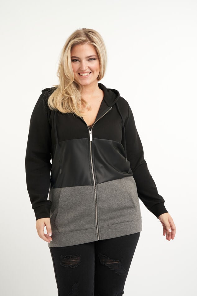 Cárdigan con cuero sintético  image number 0