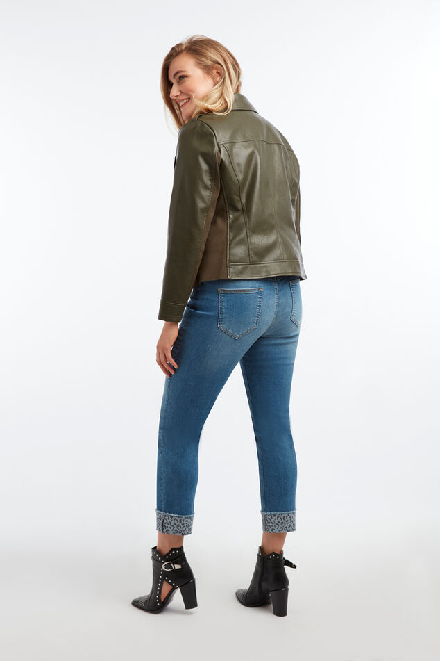 Chaqueta motera de cuero sintético image number 5