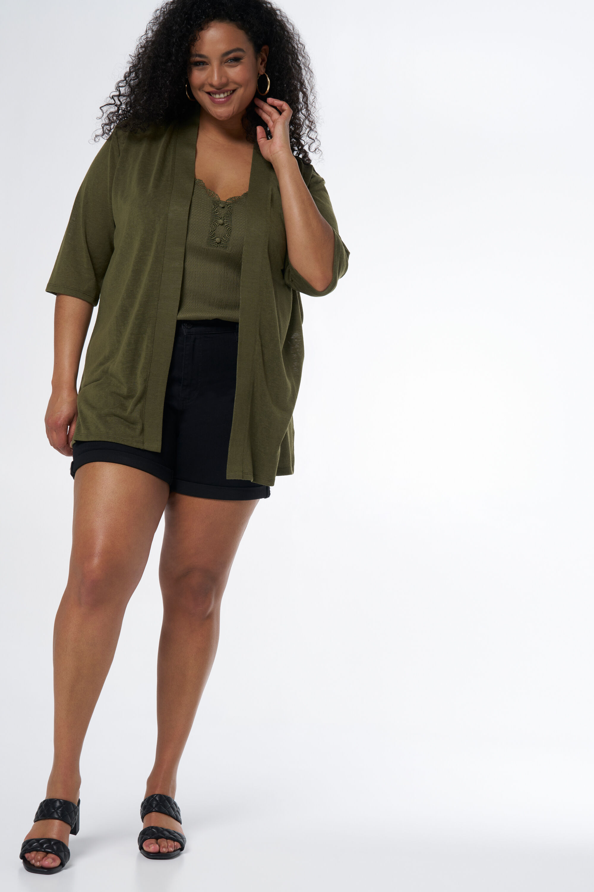 C&aacute;rdigan con mangas tres cuartos image number 5