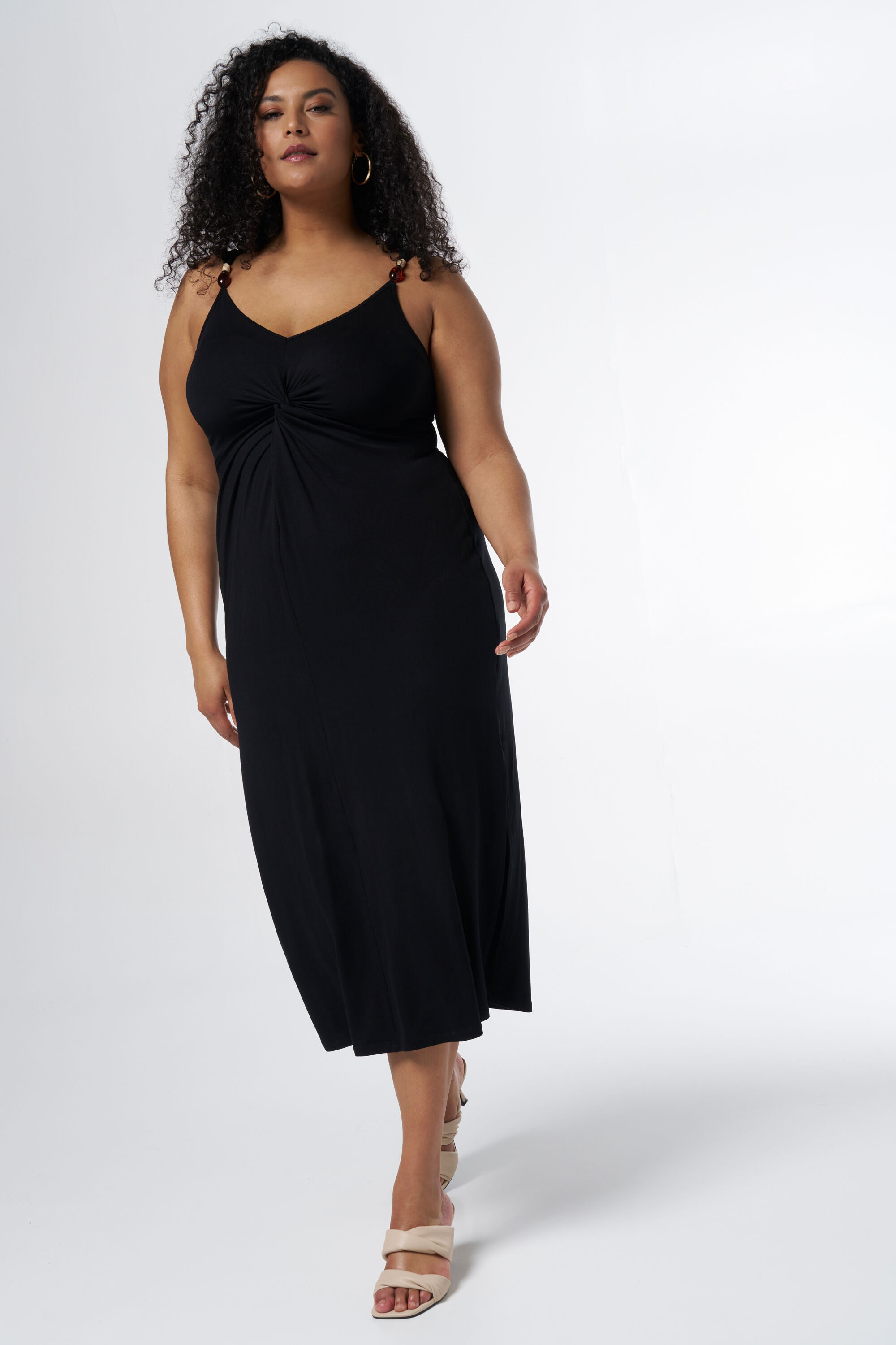 Vestido midi con detalle retorcido  image number 0
