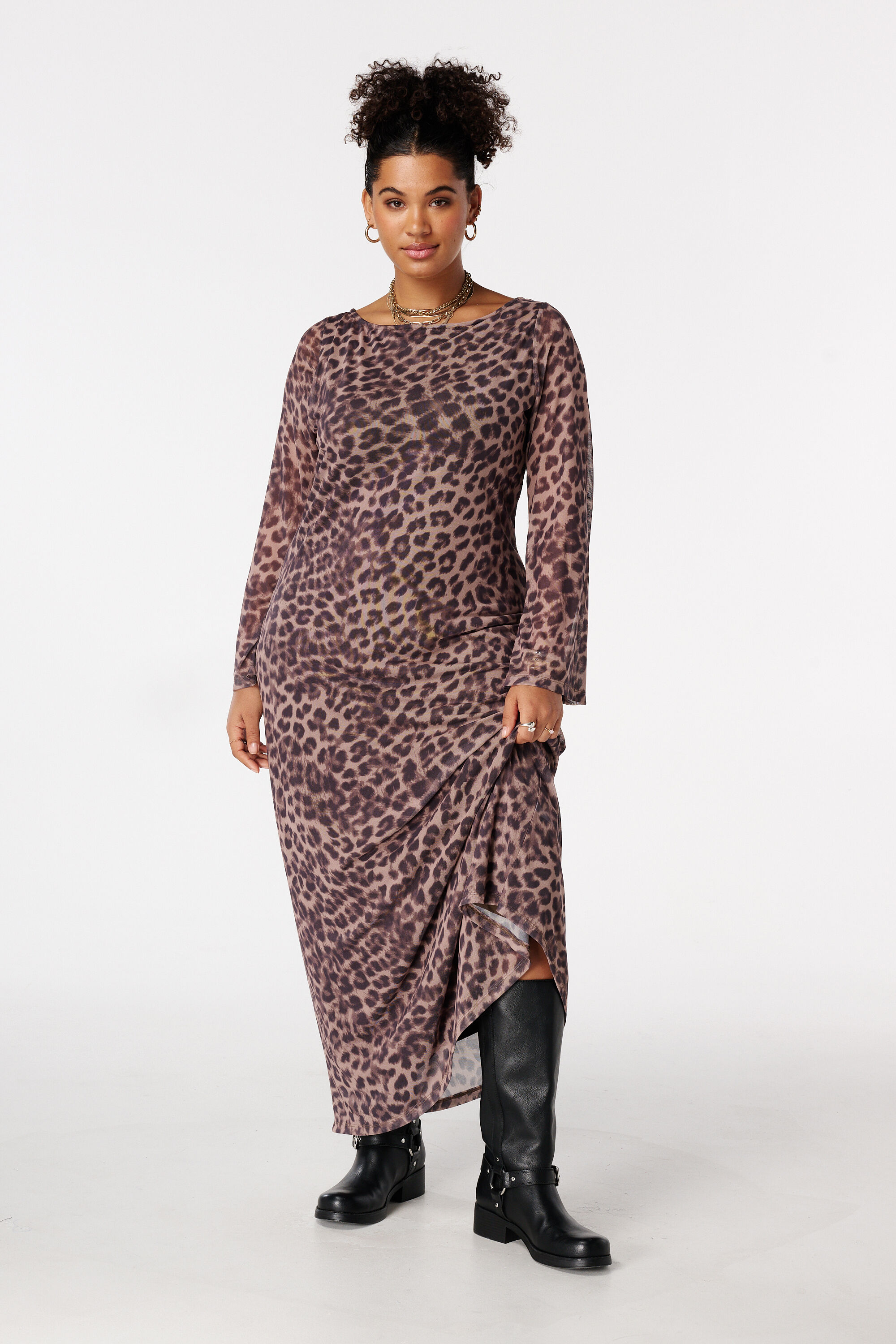 Vestido maxi de malla