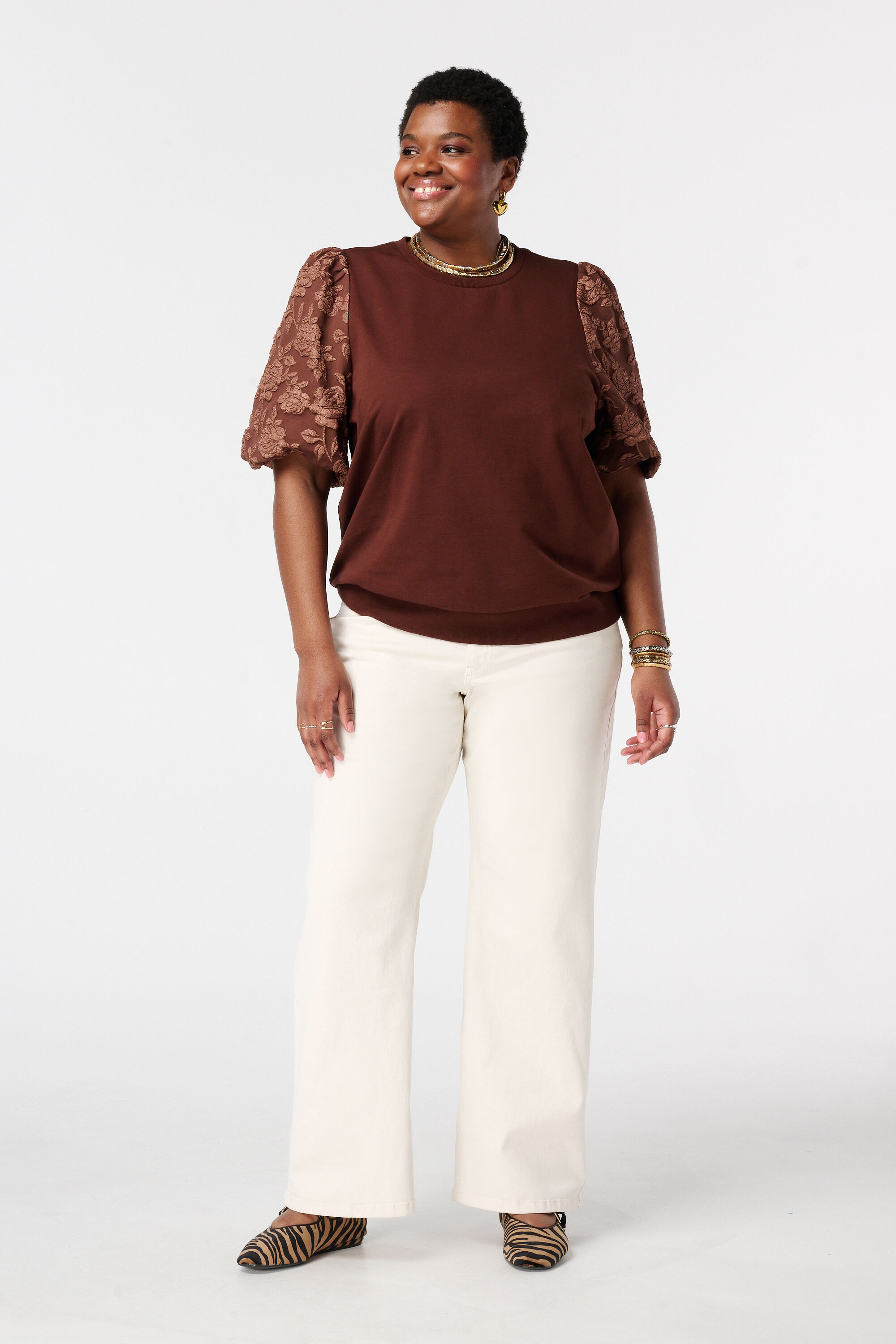 Top con mangas de jacquard image number 5