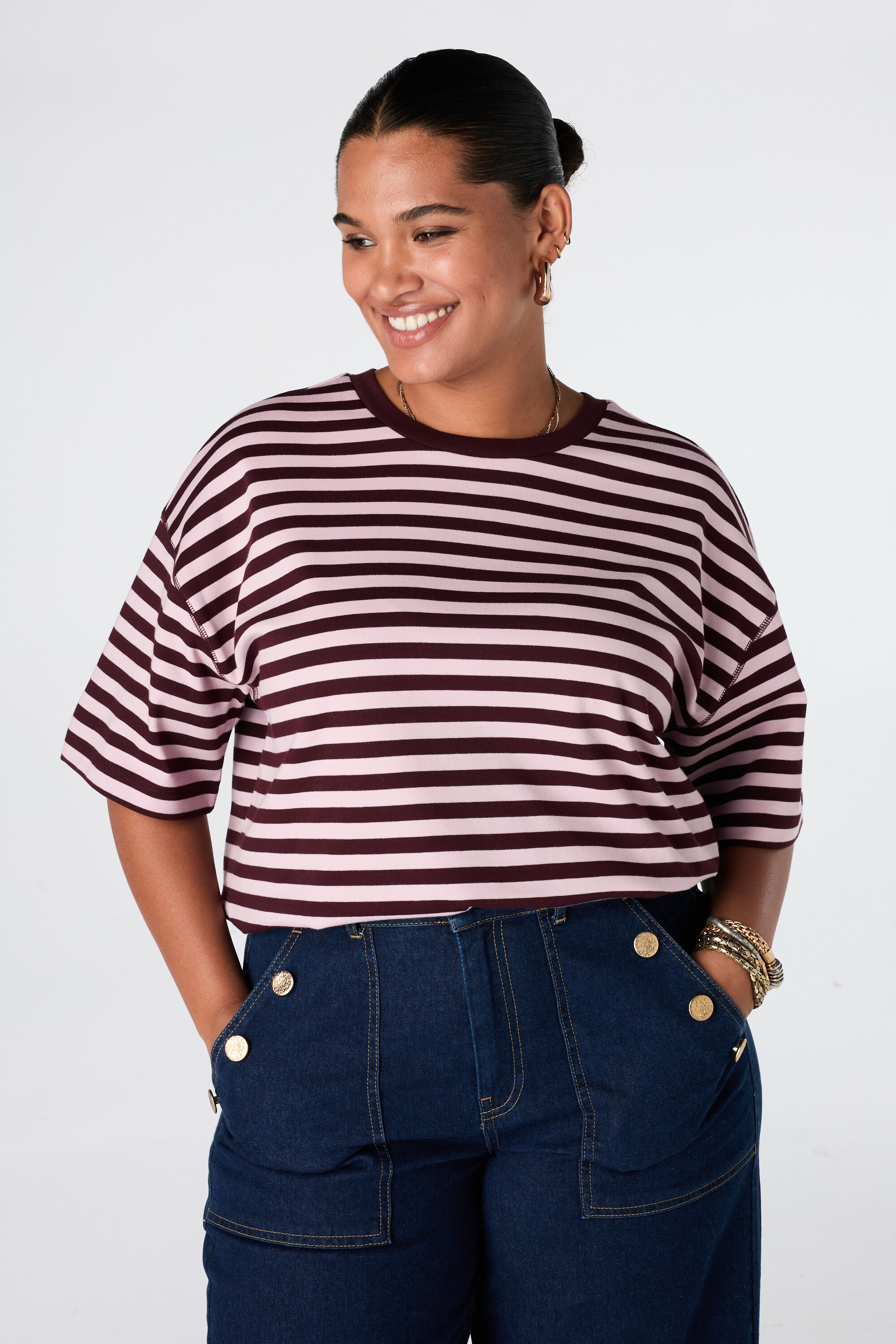 Camiseta oversize de rayas