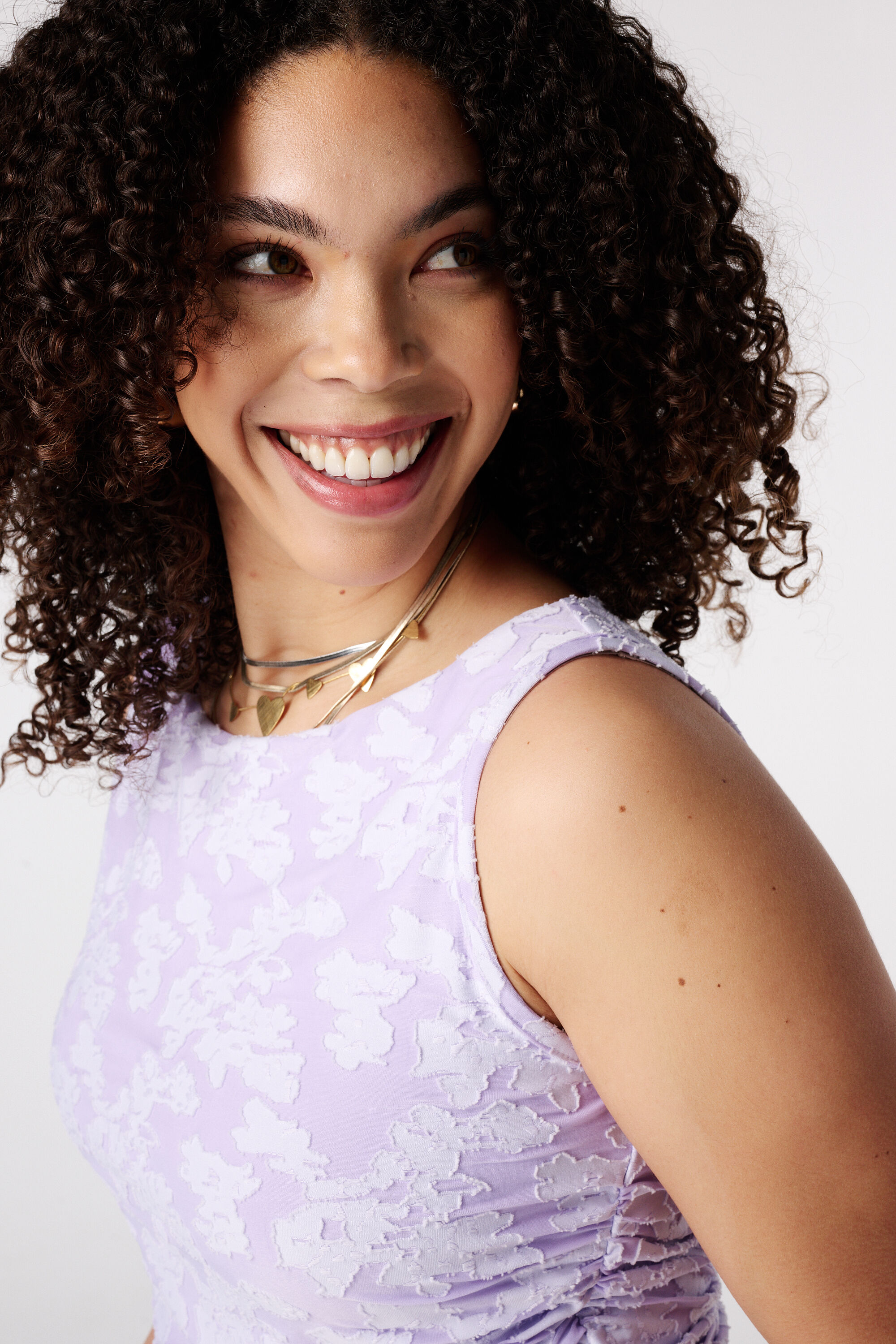 Top de malla con estampado floral image number 4