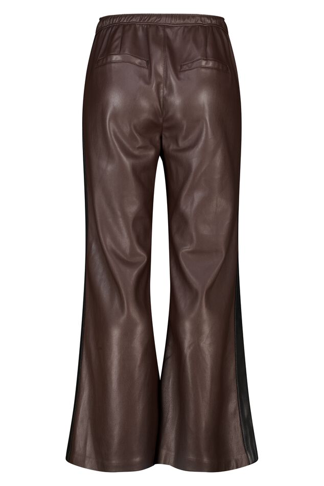 Pantalones anchos con raya lateral de PU image number 2