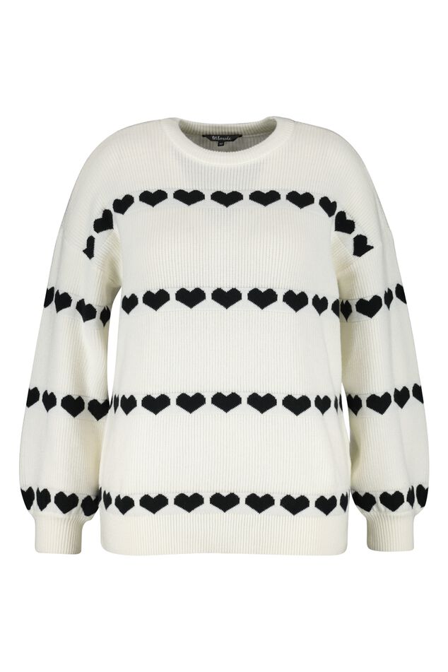 Suéter de punto decorado con corazones image number 1