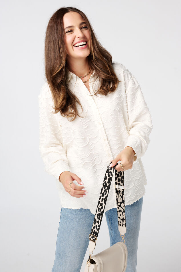 Blusa oversize de tejido estructurado image number 0