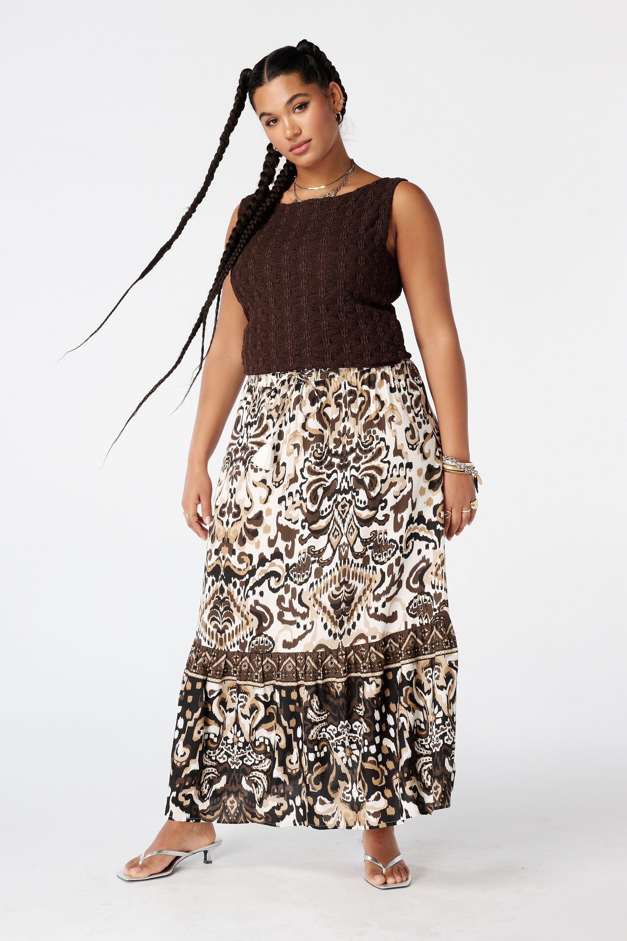 Falda maxi con estampado image number 0
