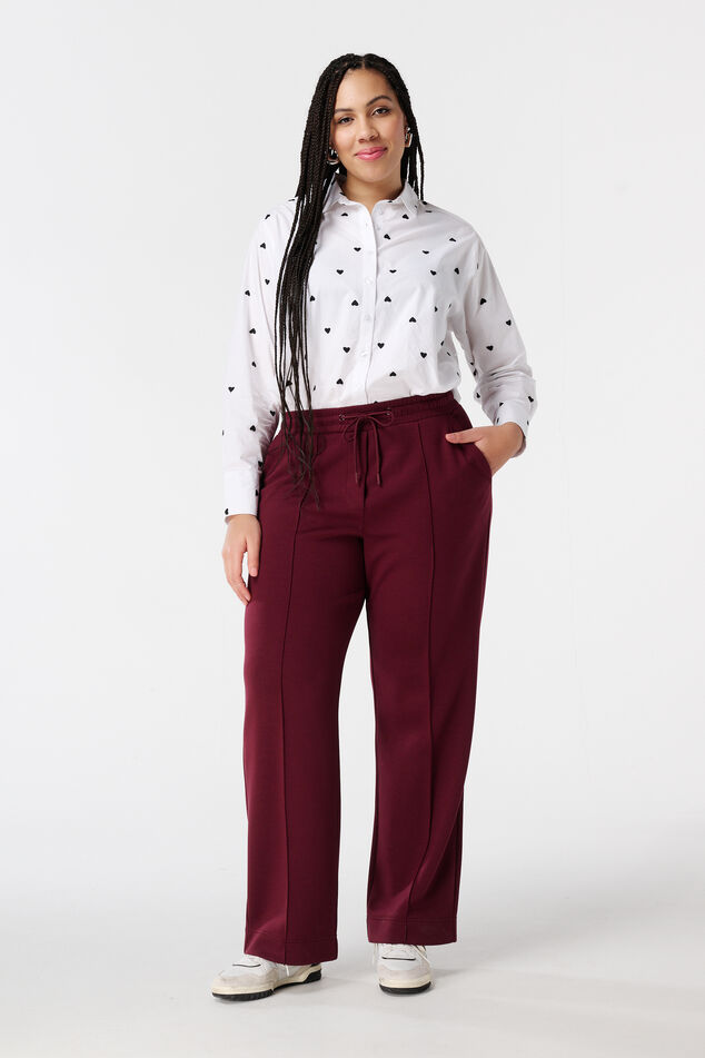 Pantalón con cintura elástica y costura decorativa image number 0