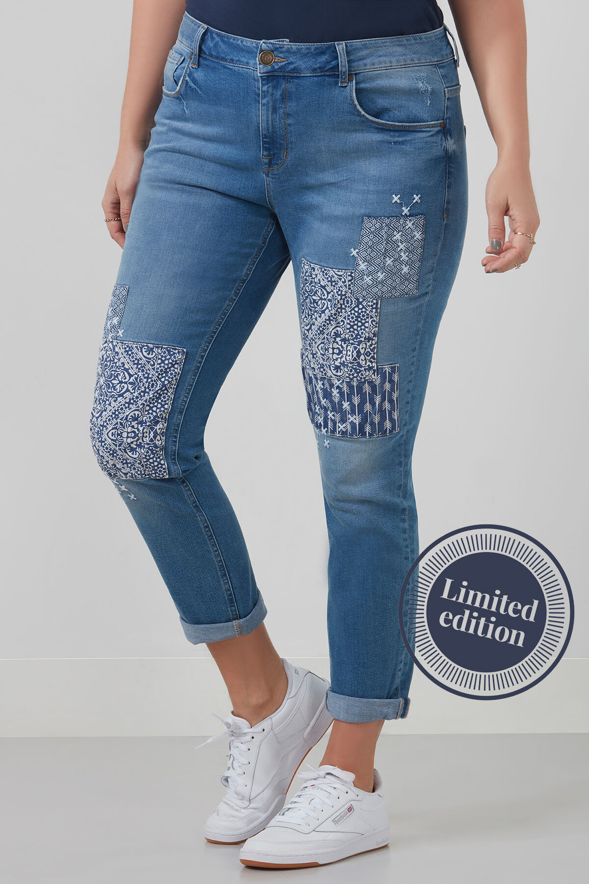 Pantalones con parches clearance mujer