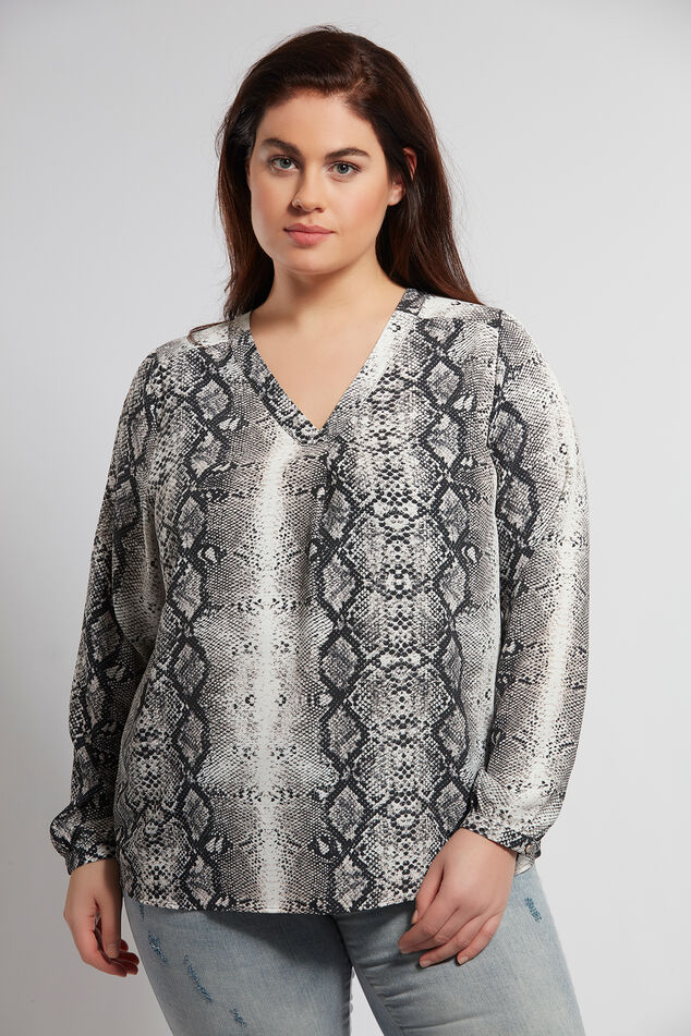 Blusa con estampado de serpiente image number 3