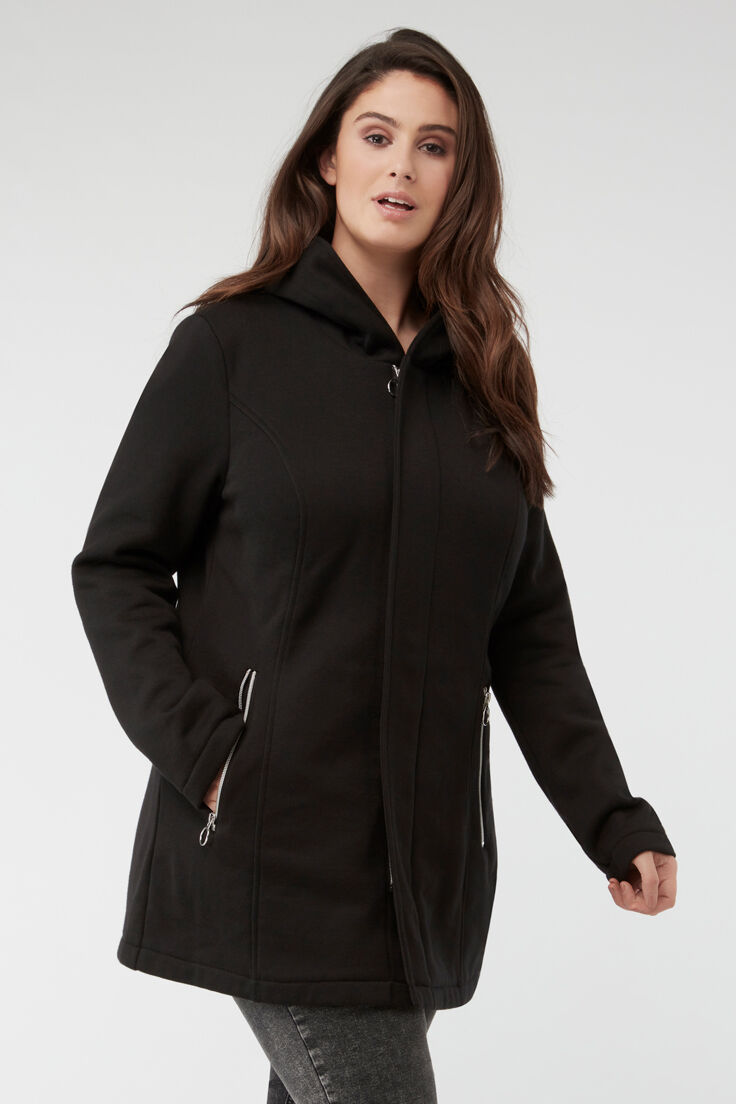 Chaqueta de tejido jersey con capucha image number 5