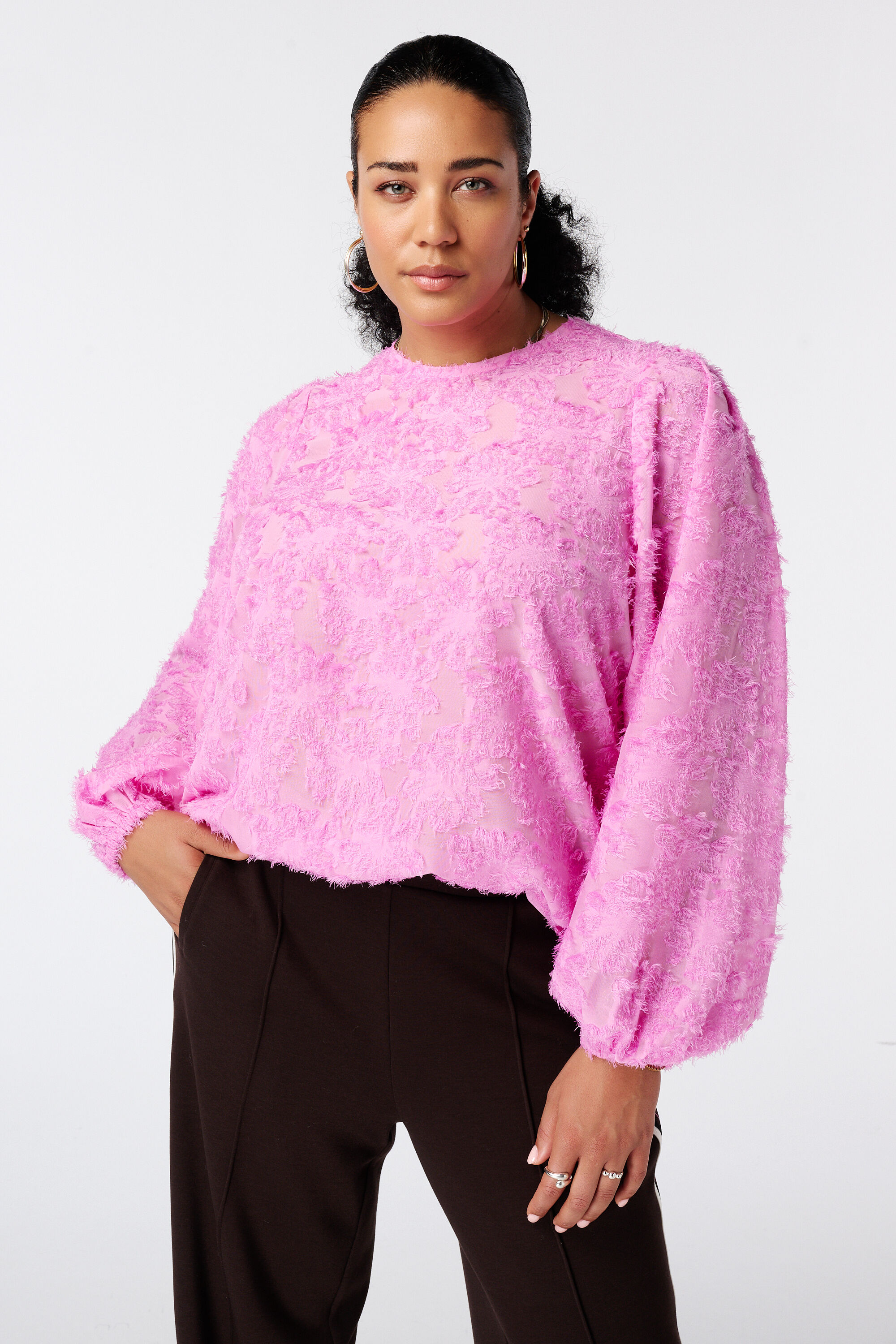 Blusa con mangas globo image number 0