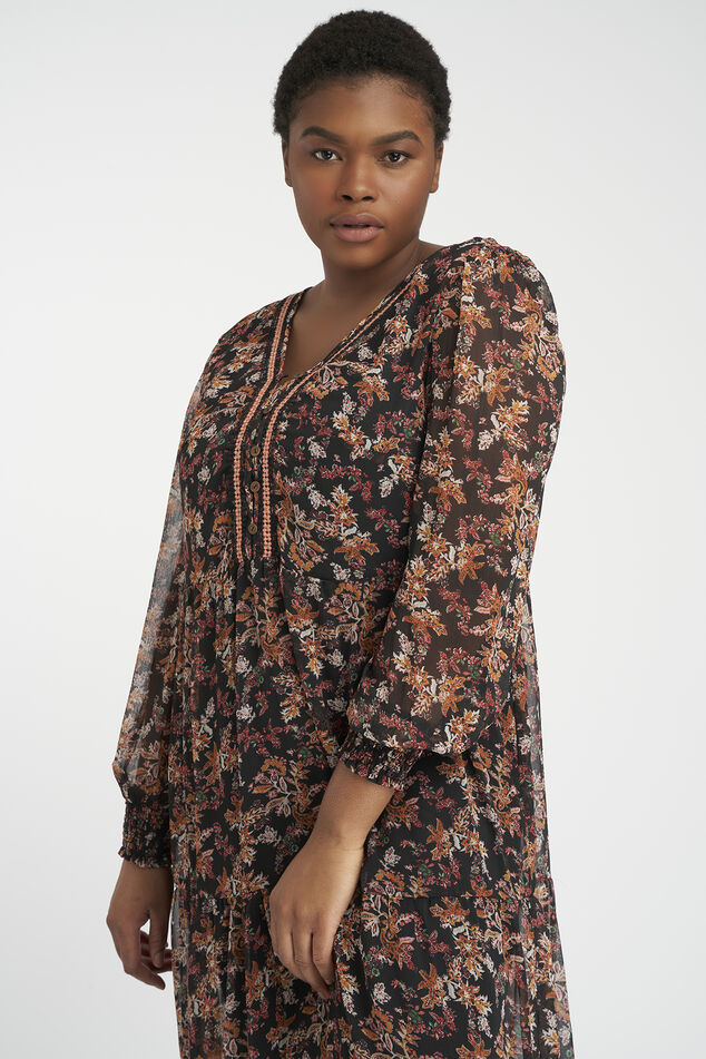 Vestido largo con estampado floral image number 5