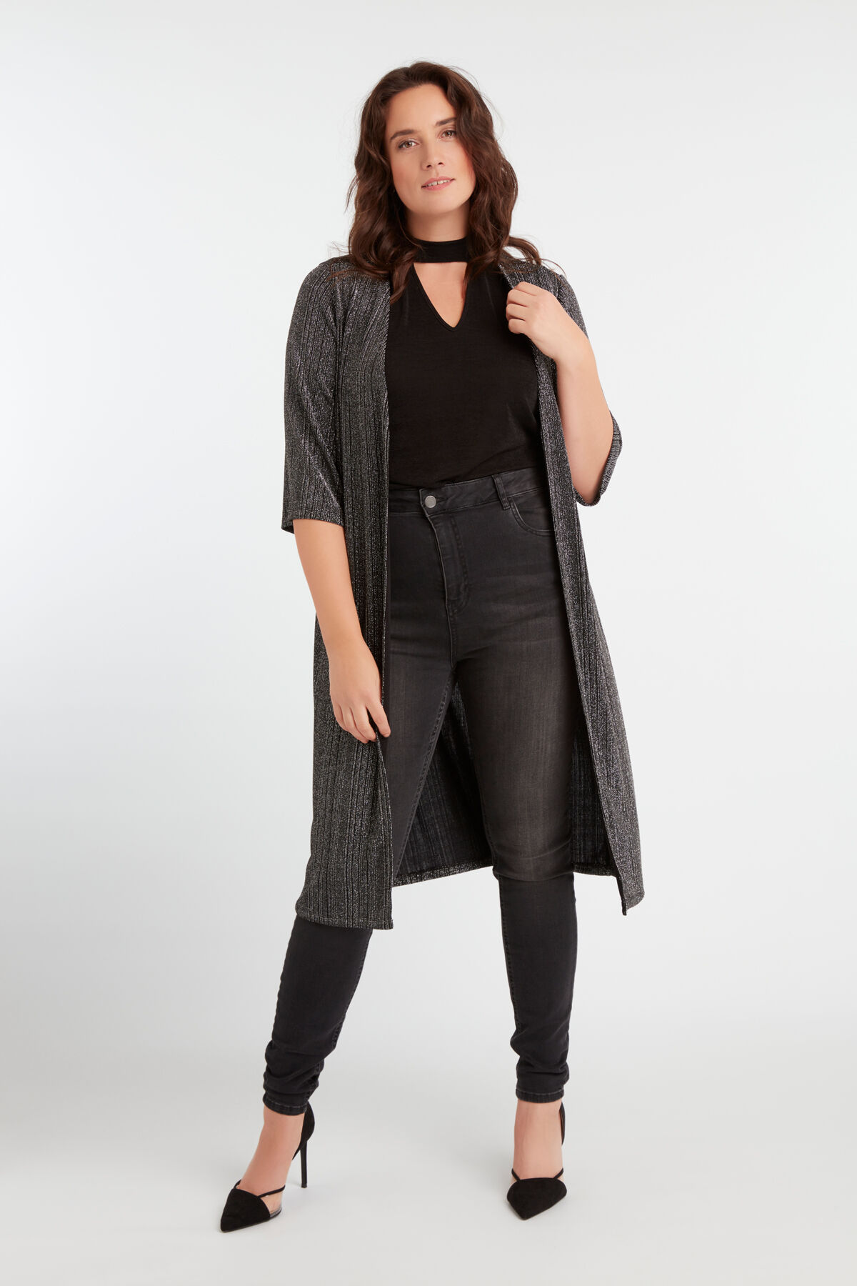 C&aacute;rdigan largo con Lurex   image number 6