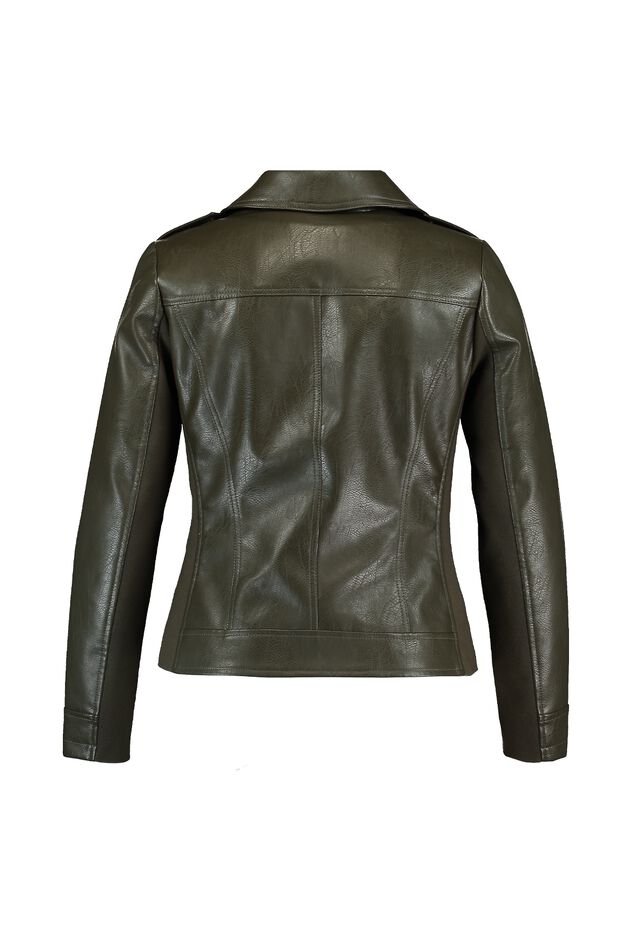 Chaqueta motera de cuero sintético image number 3