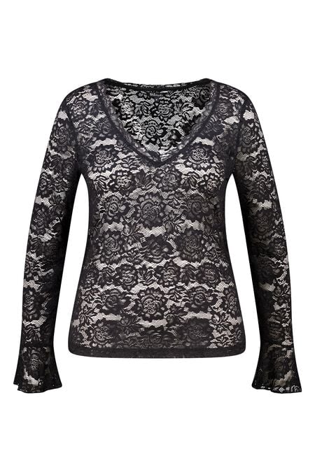 Top de encaje con mangas largas