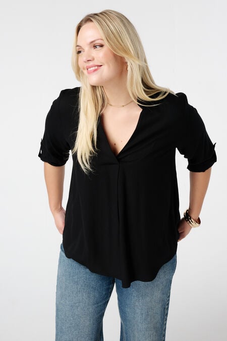 Blusa con mangas enrolladas Blusa con mangas enrolladas
