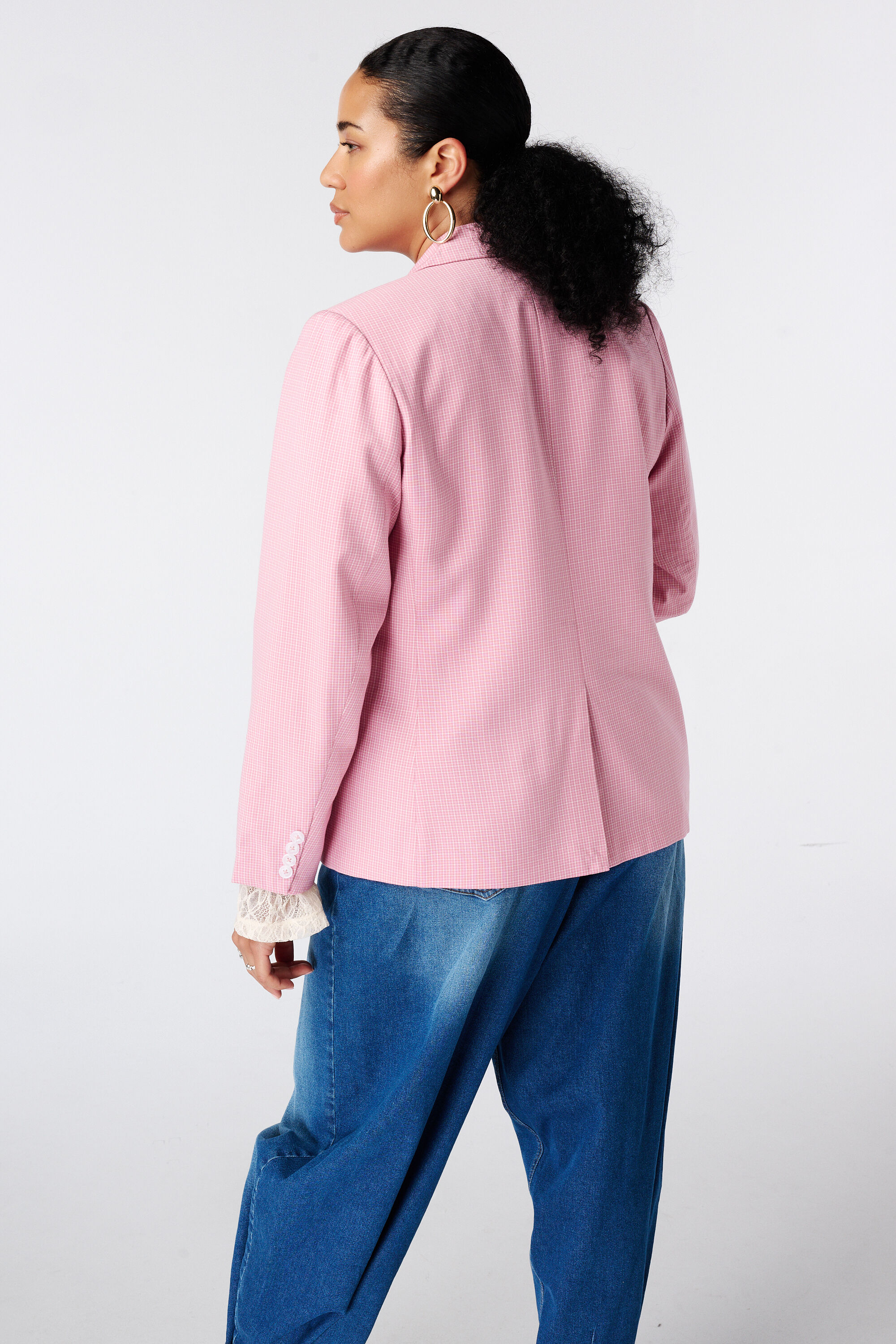 Blazer de cuadros de botonadura sencilla image number 3