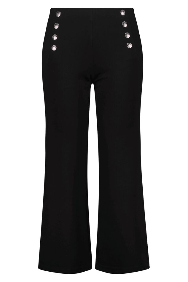 Pantalones de pernera ancha con detalles plateados image number 1