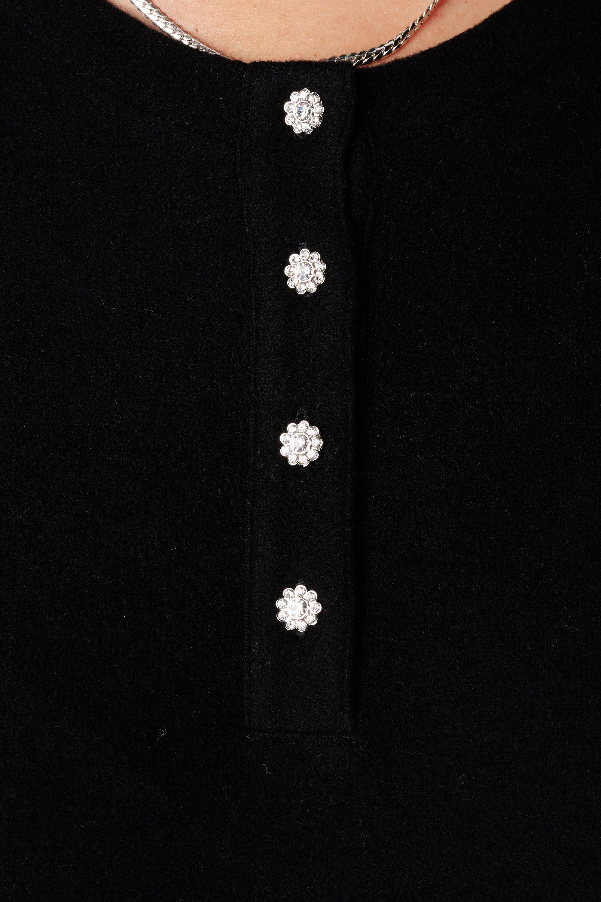 Jersey de terciopelo con botones de strass image number 6