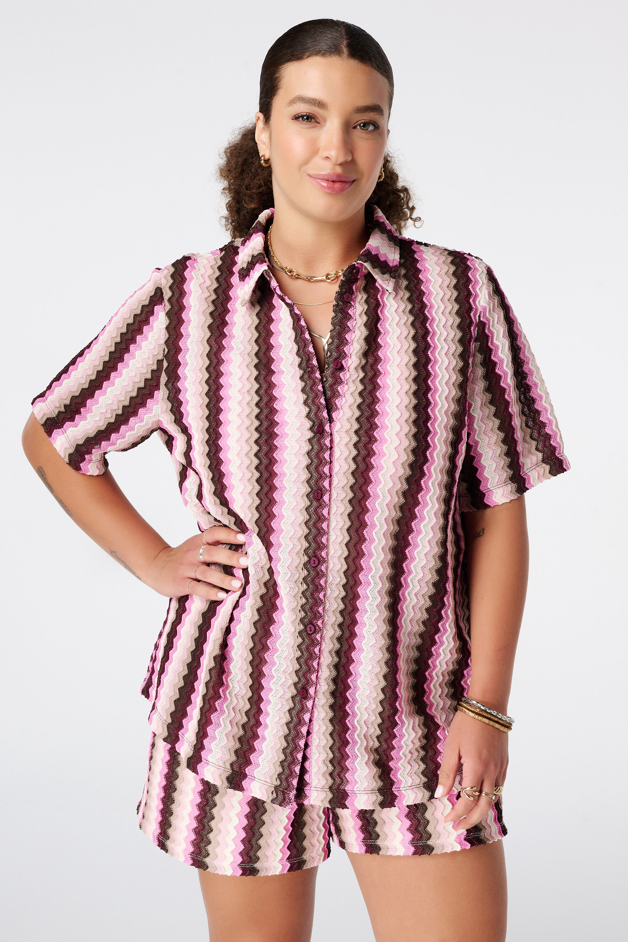 Top de crochet estilo polo image number 0