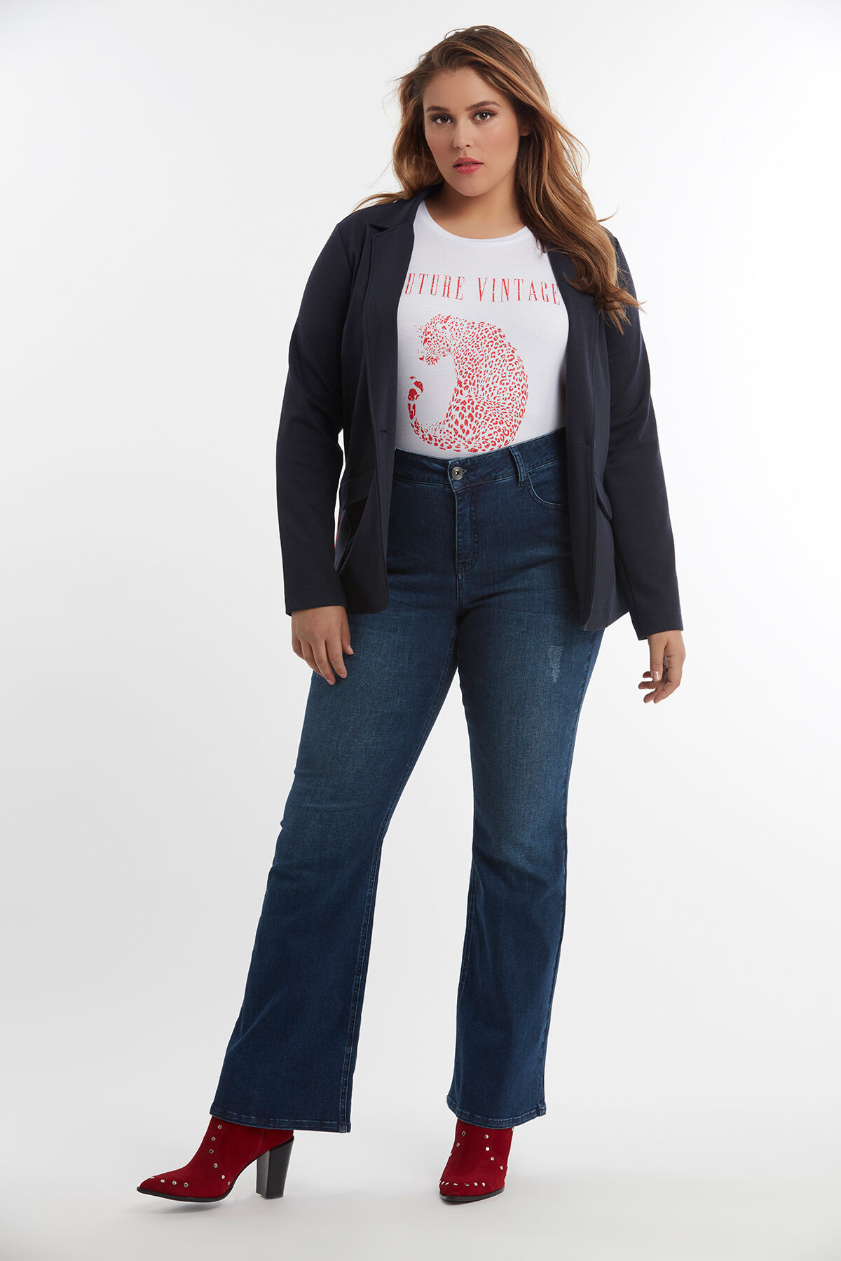 Blazer con detalle de rayas image number 4