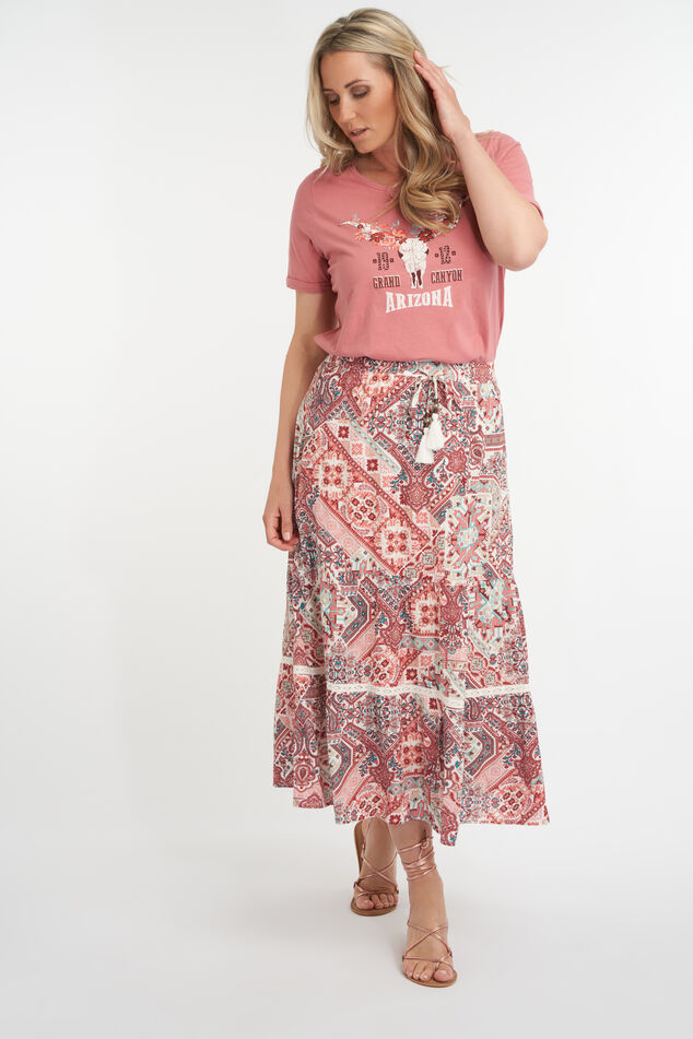 Falda larga con estampado  image number 7
