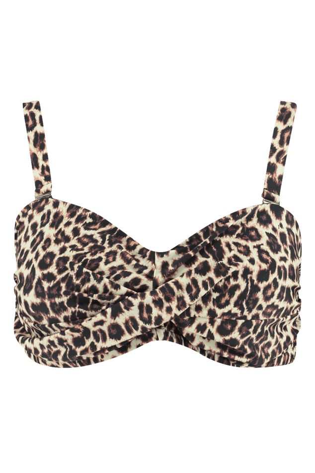 Sujetador de bikini bandeau con estampado  image number 1