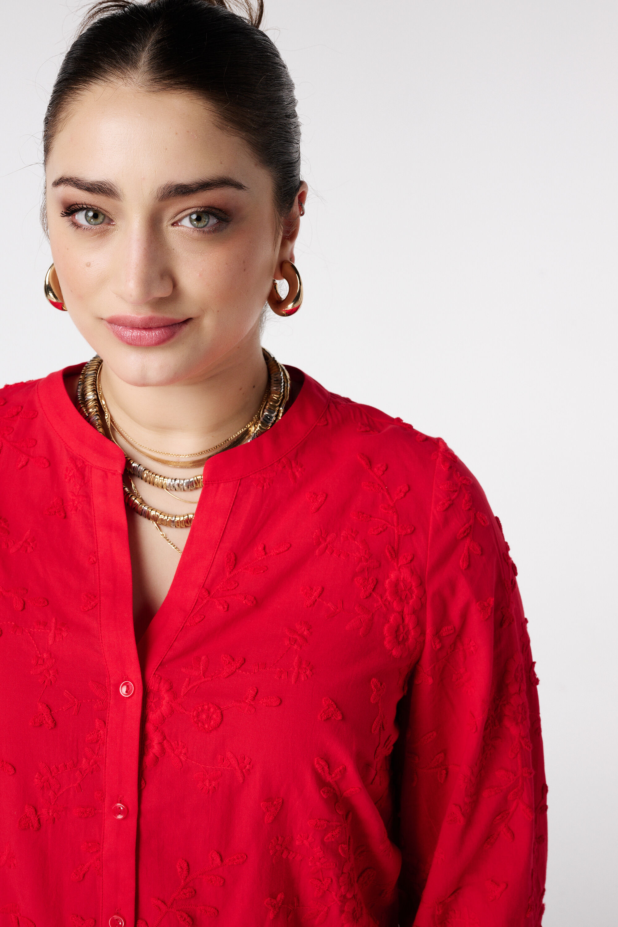 Blusa con estampado floral 3D image number 4