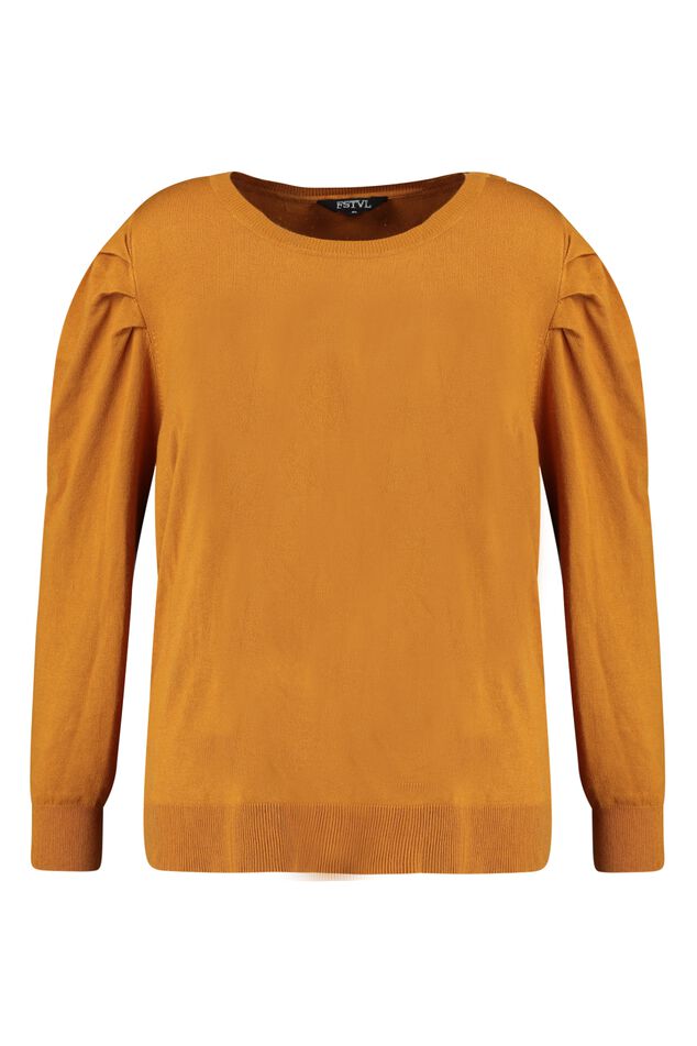 Suéter de punto fino con mangas abullonadas image number 2