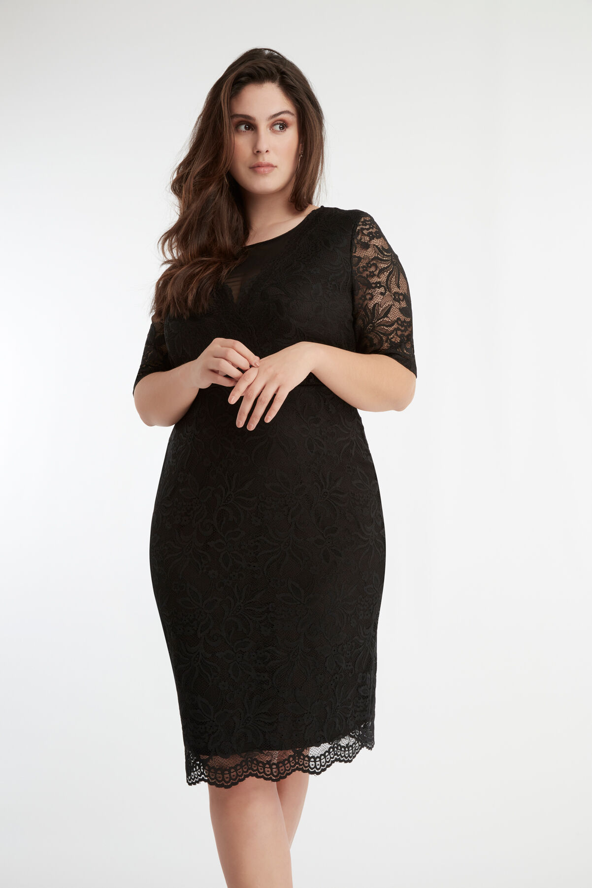 Vestido de encaje el&aacute;stico image number 5