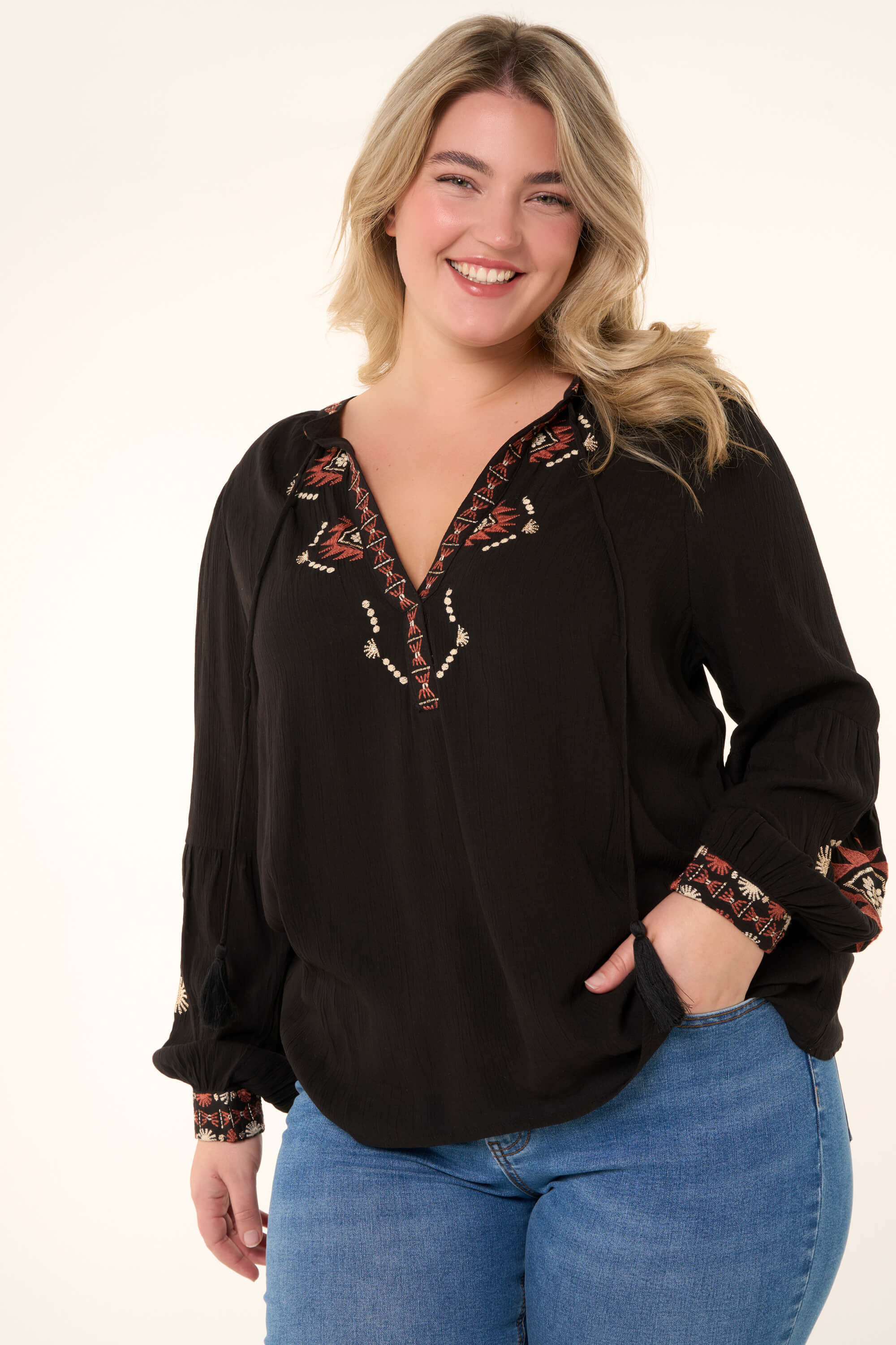 Blusa con manga globo image number 6