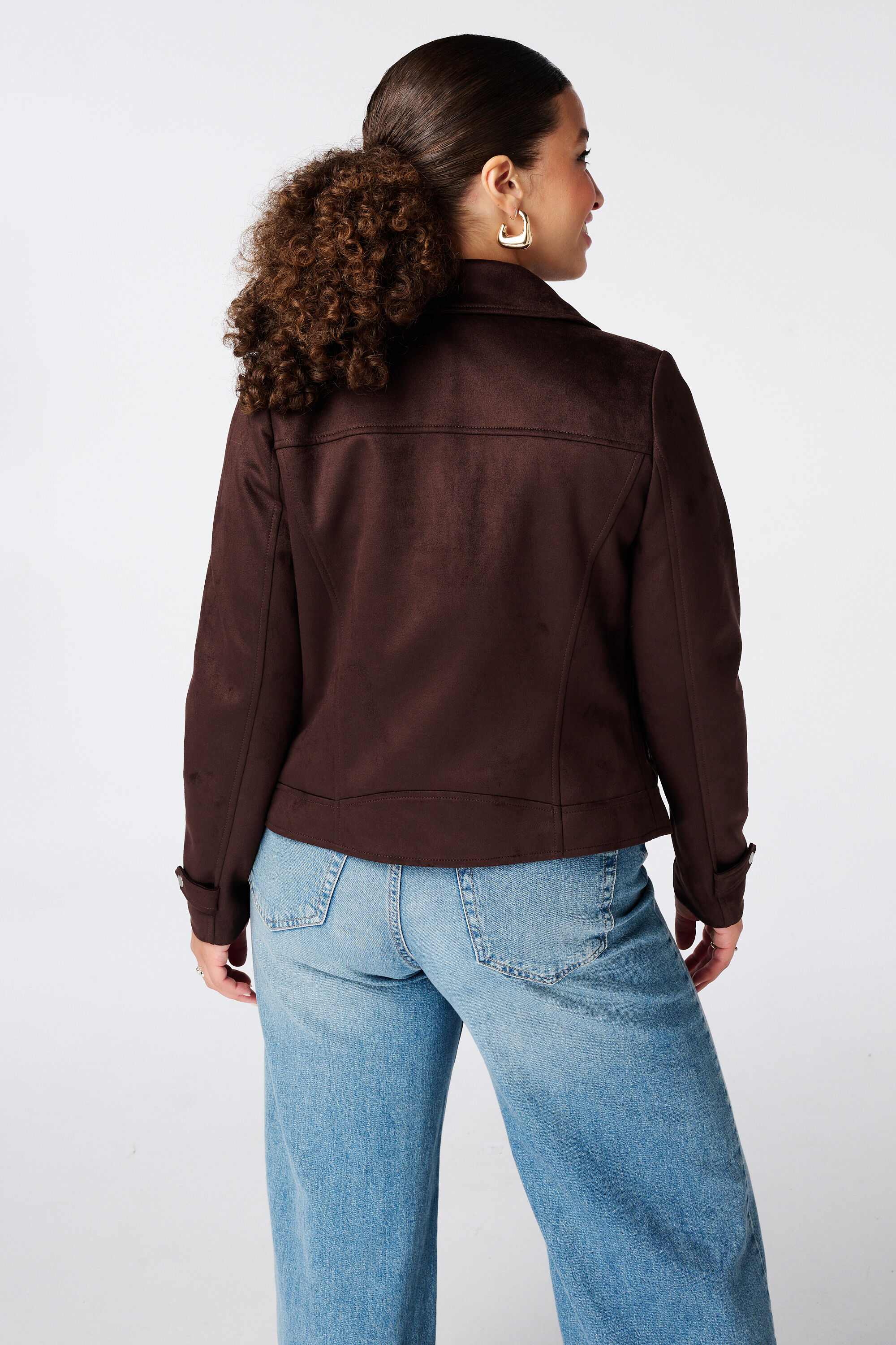 Chaqueta biker de ante sint&eacute;tico image number 3