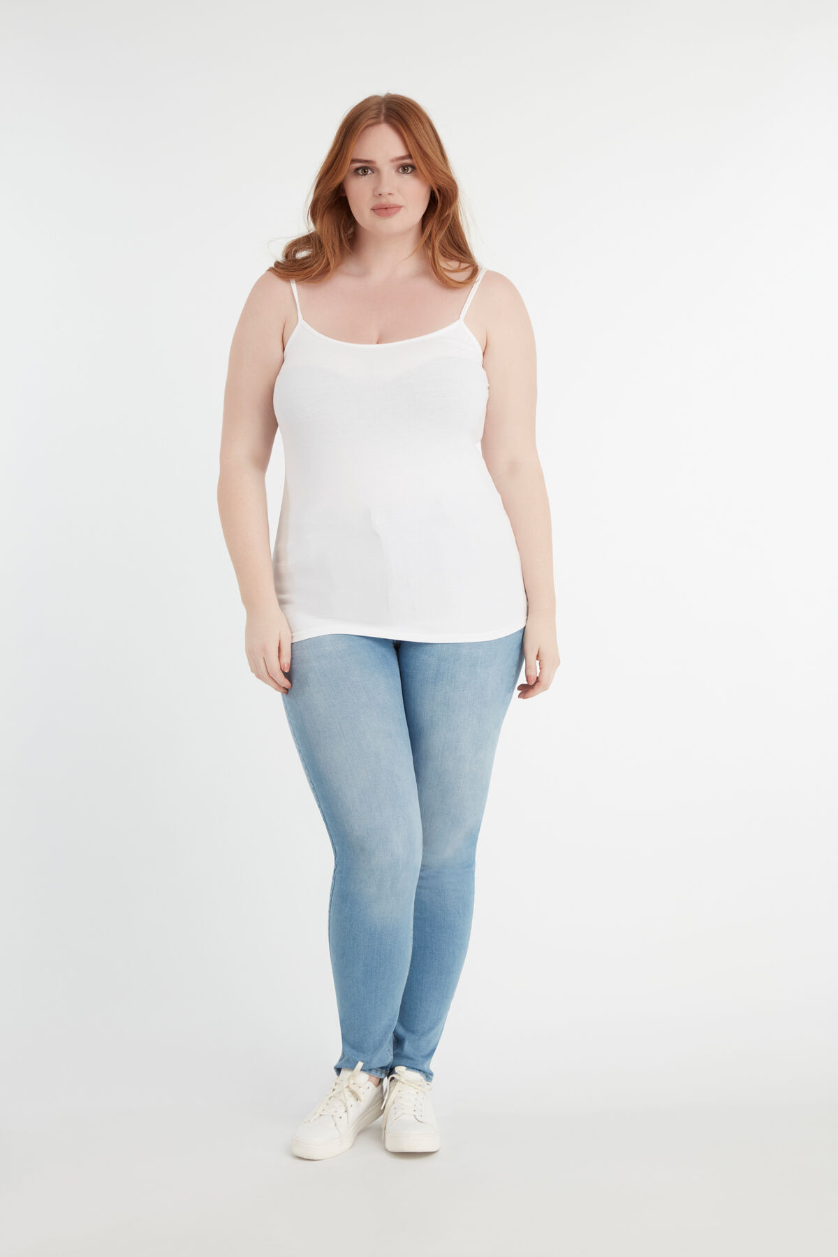 Camisola de algod&oacute;n con tirantes finos image number 3