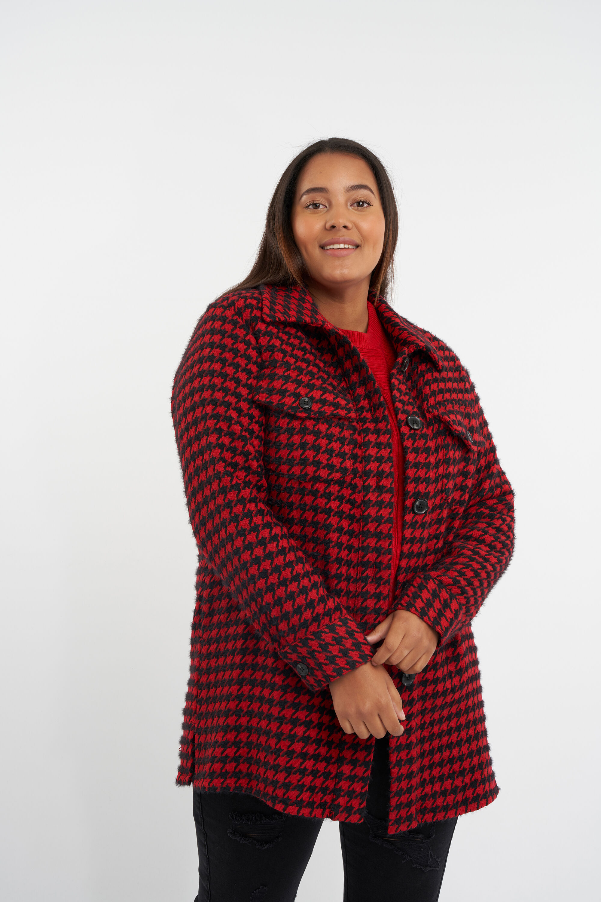 Sobrecamisa con estampado pata de gallo image number 6