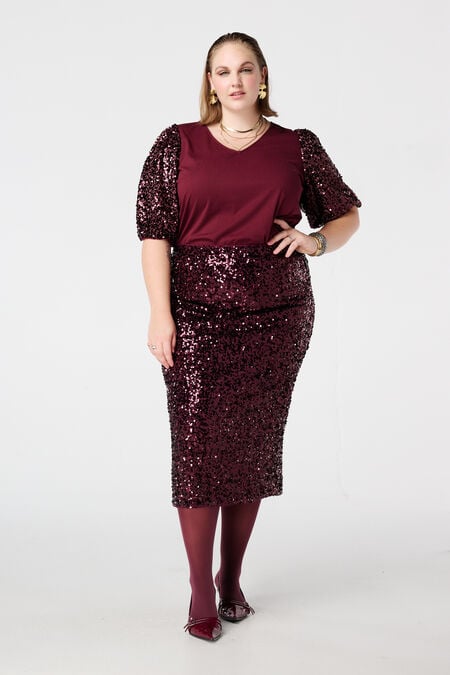 Falda con lentejuelas y elasticidad Falda con lentejuelas y elasticidad