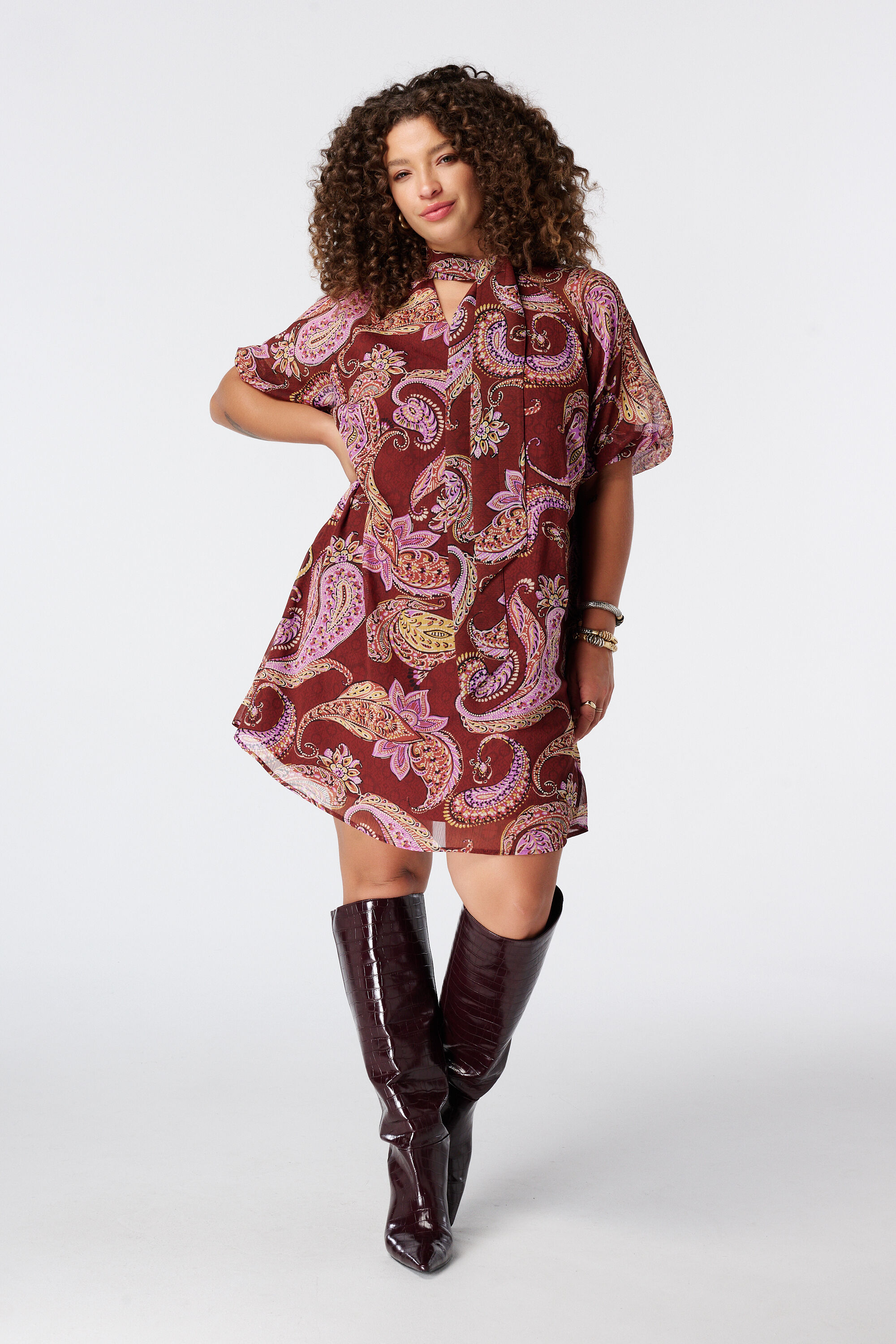 Vestido con estampado de cachemira