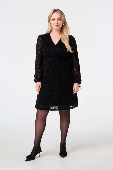 Vestido de encaje con detalle de botones Vestido de encaje con detalle de botones