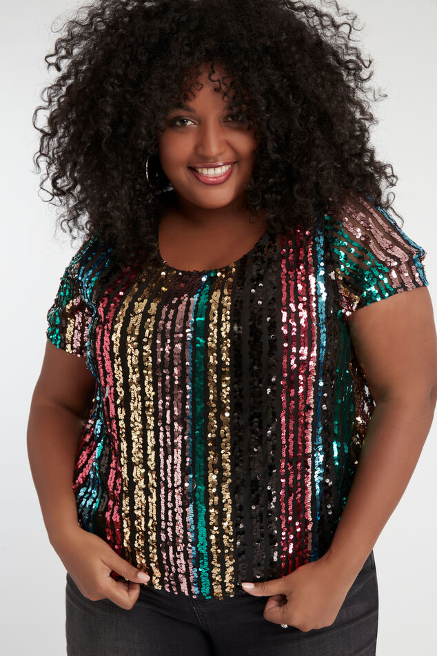 Top corto de lentejuelas image number 0