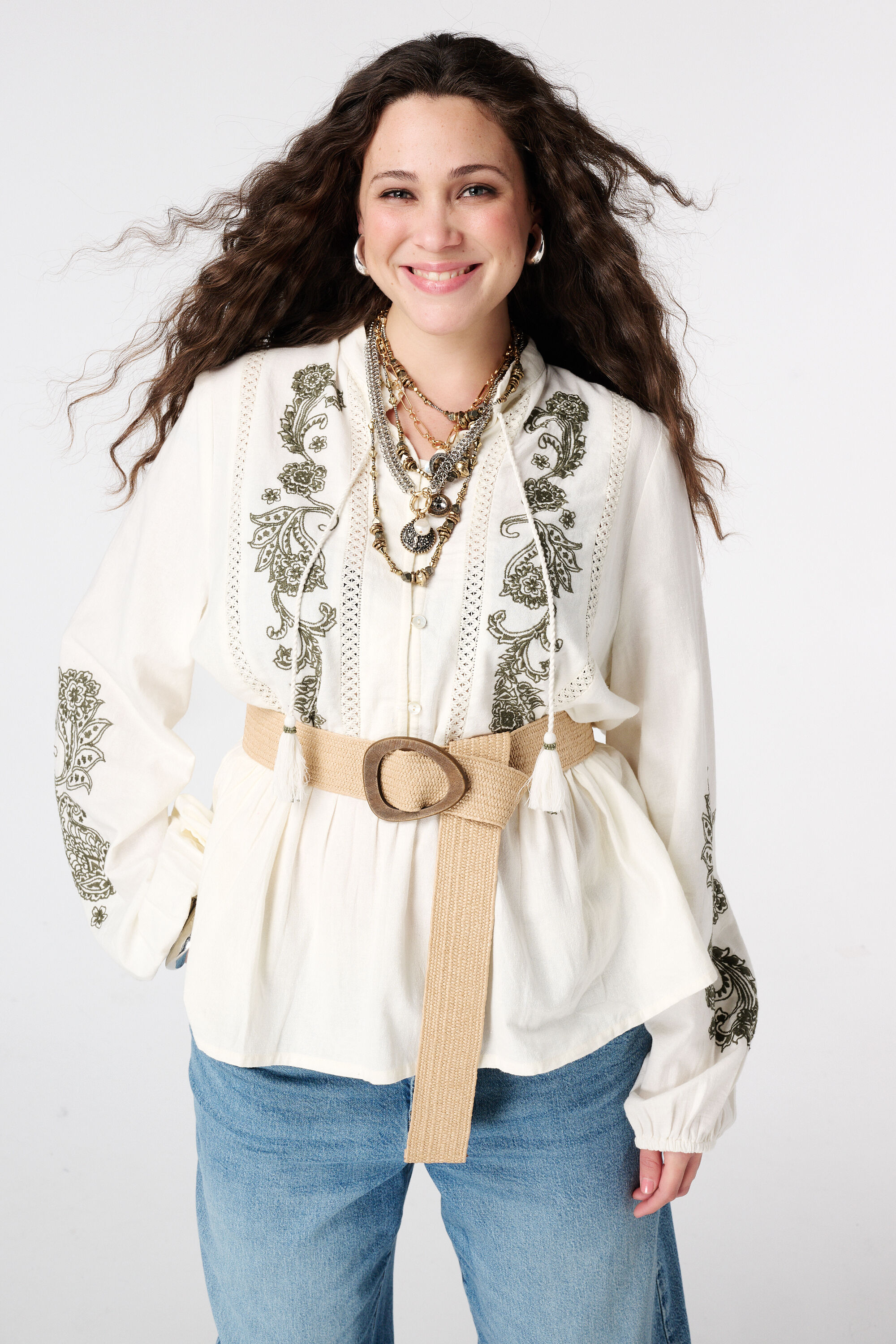 Cintur&oacute;n de cintura con hebilla de madera image number 0