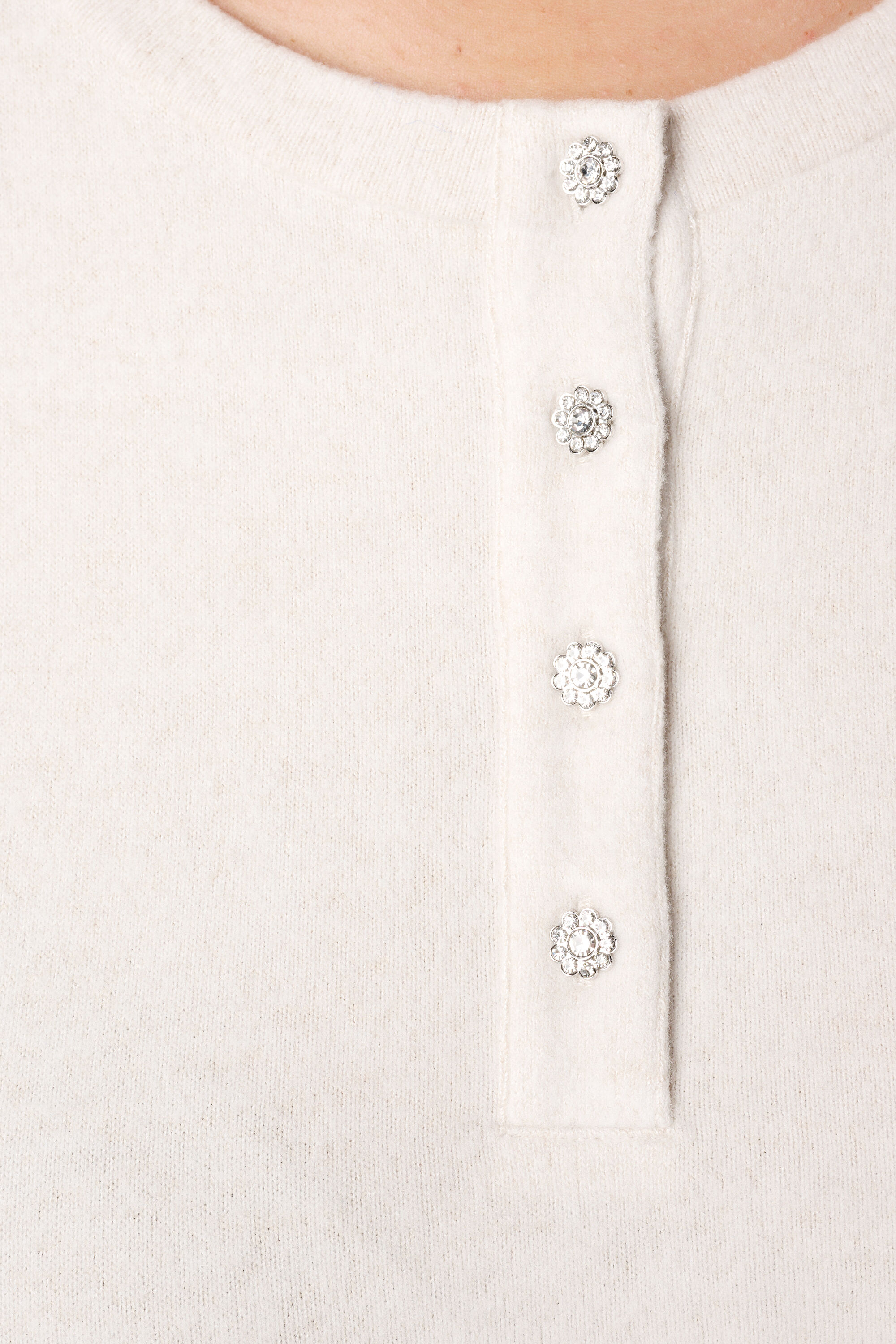 Jersey de terciopelo con botones de strass image number 6