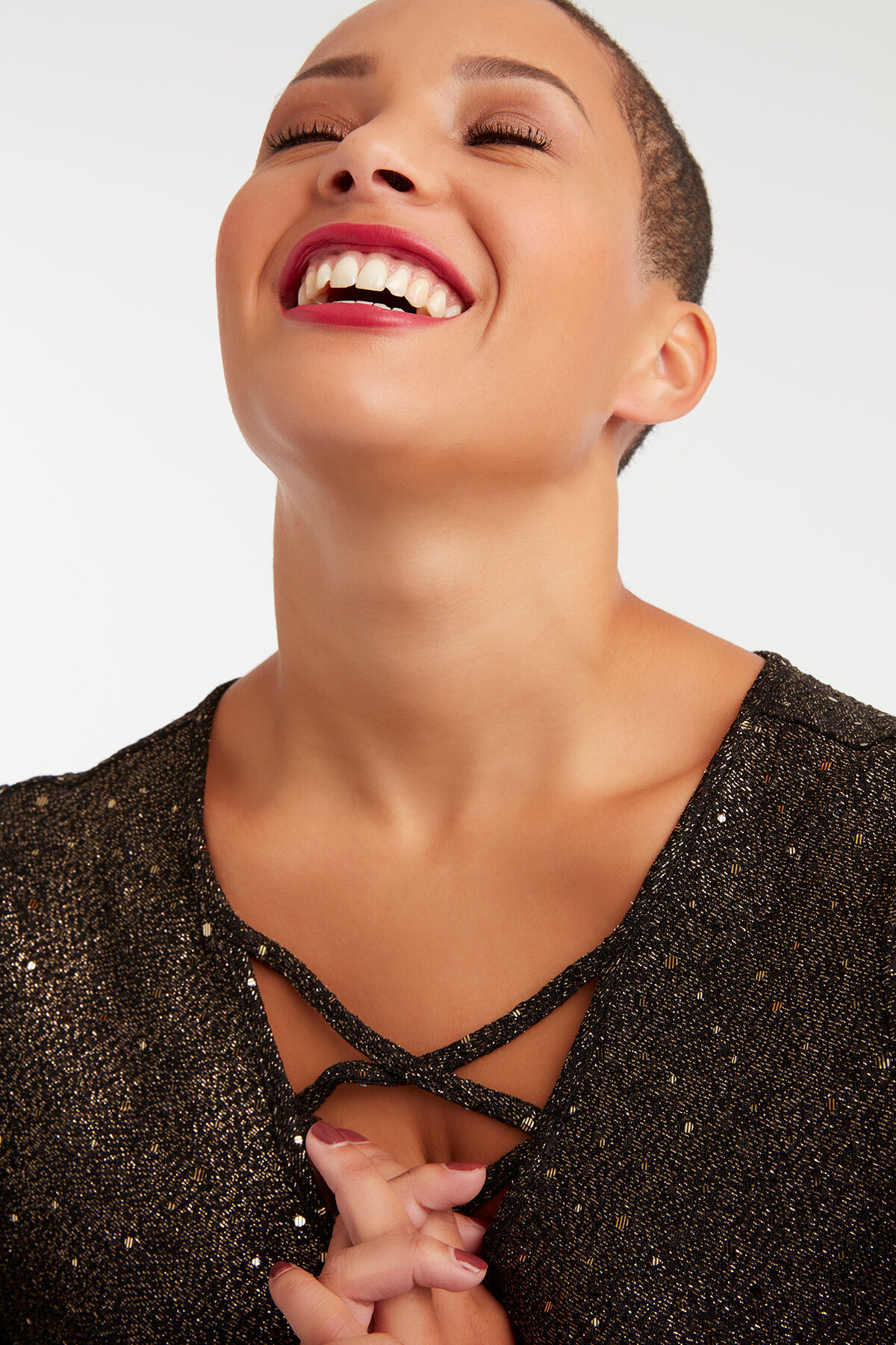 Vestido de fiesta de lurex con lentejuelas image number 5