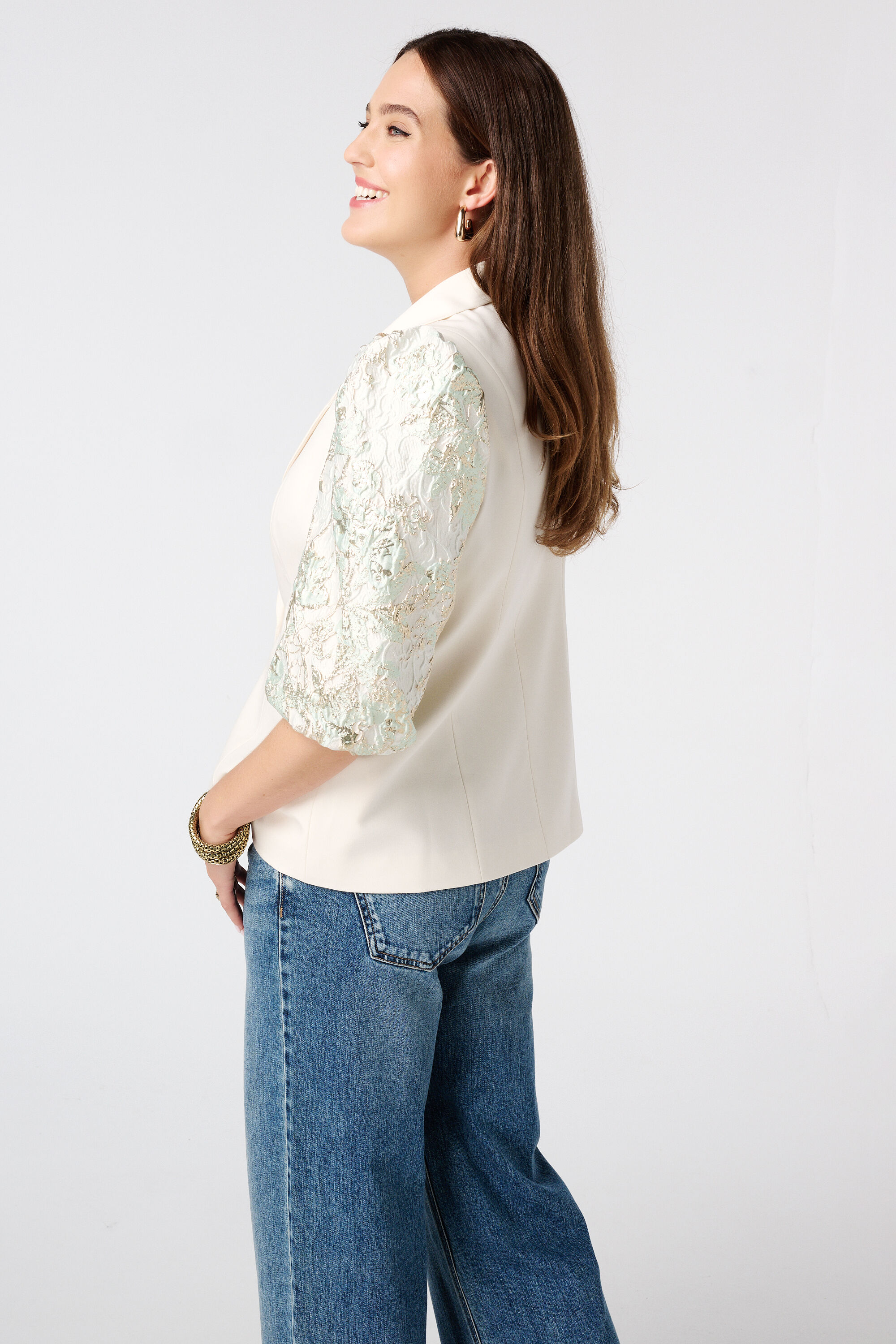 Blazer de manga corta con estampado image number 1