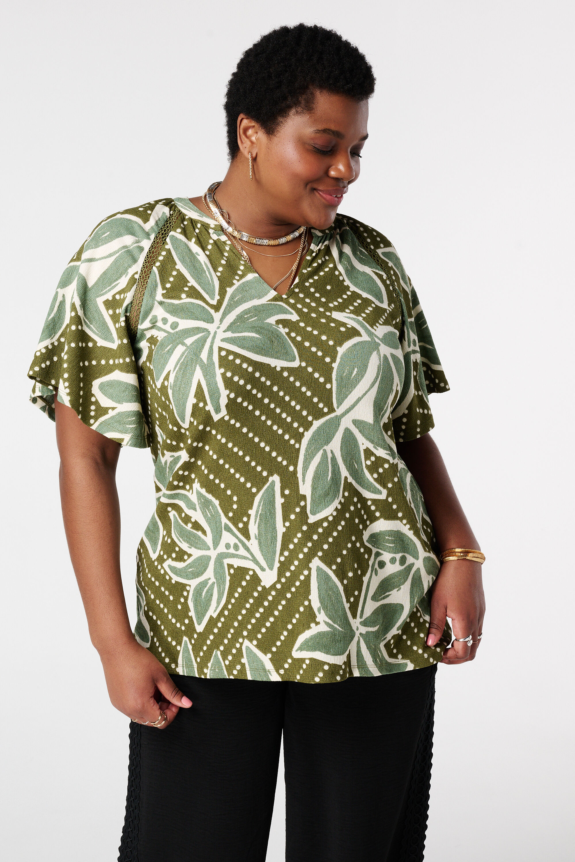 Top con mangas mariposa image number 0