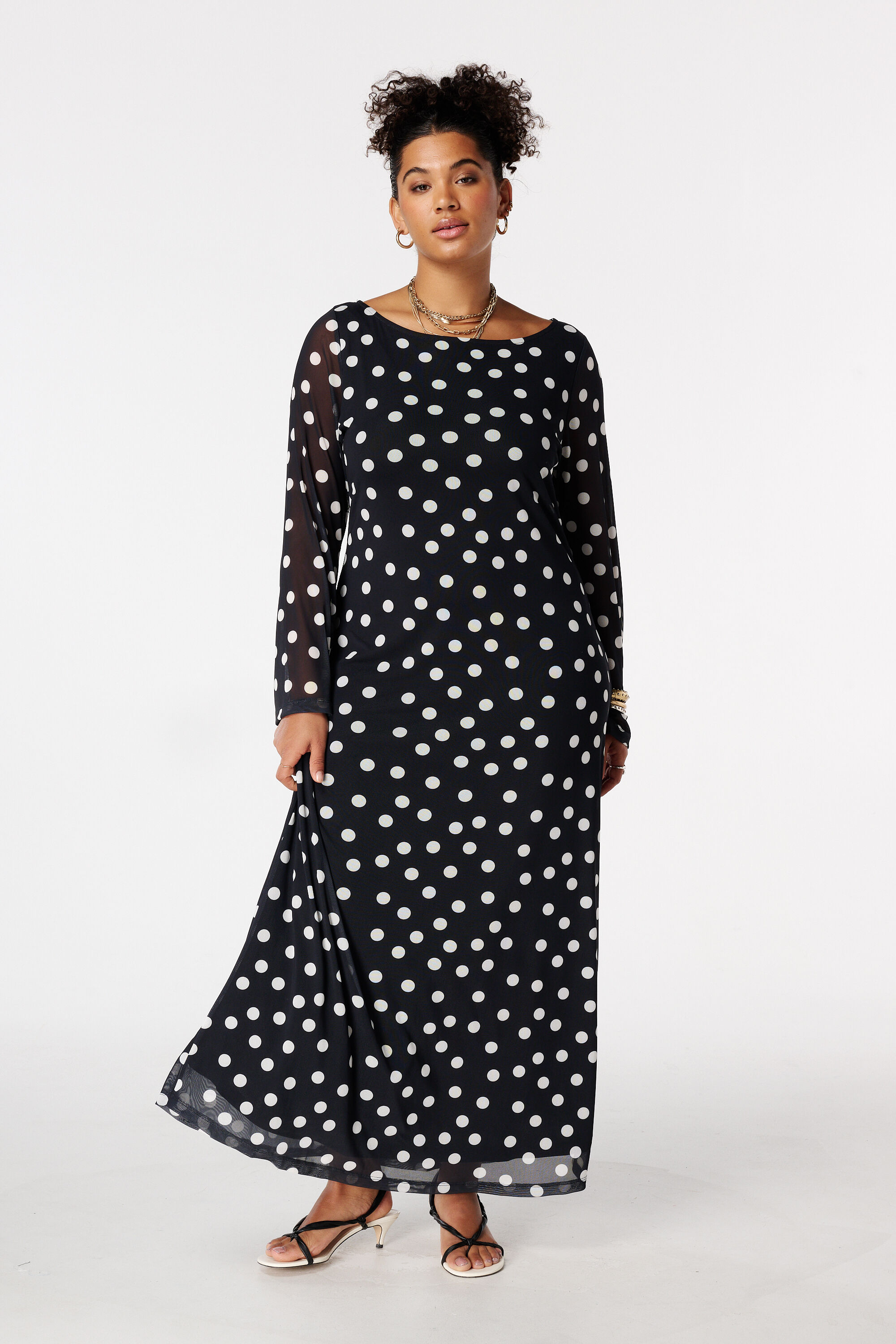 Vestido maxi de malla image number 0