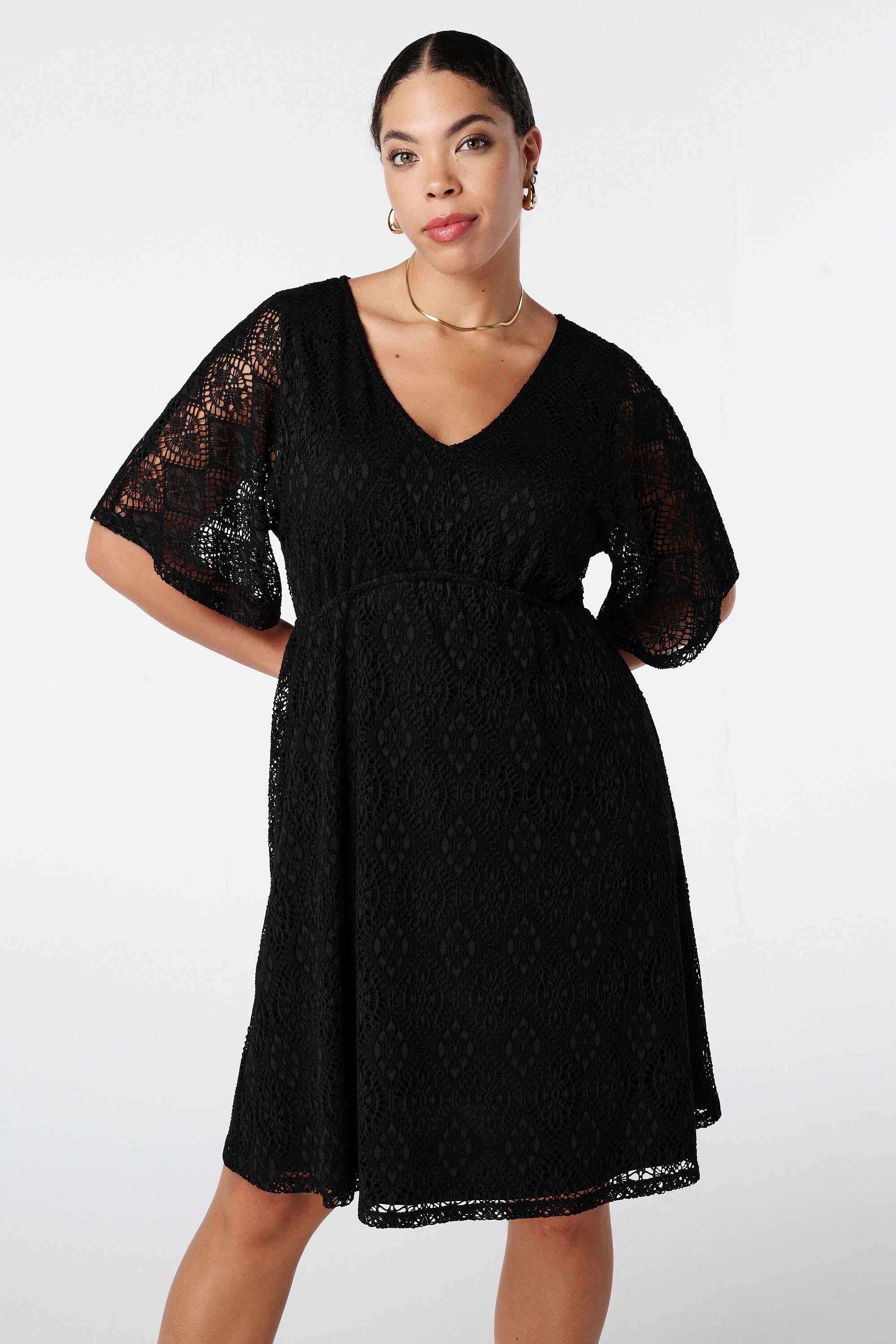 Vestido de encaje el&aacute;stico image number 5