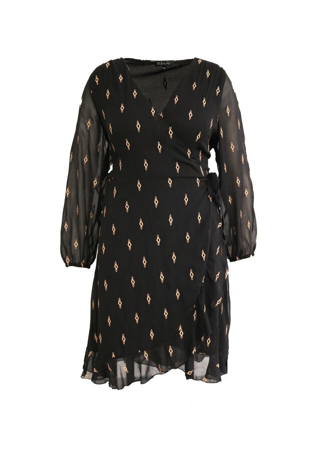 Vestido cruzado con volante  image number 2