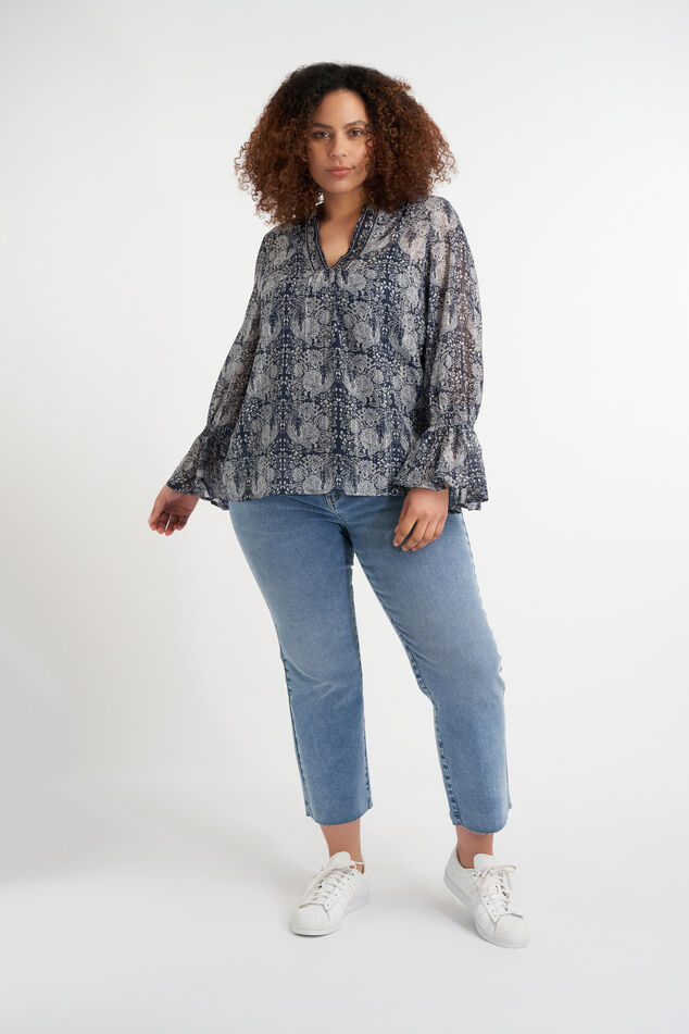 Blusa con mangas con volantes image number 5